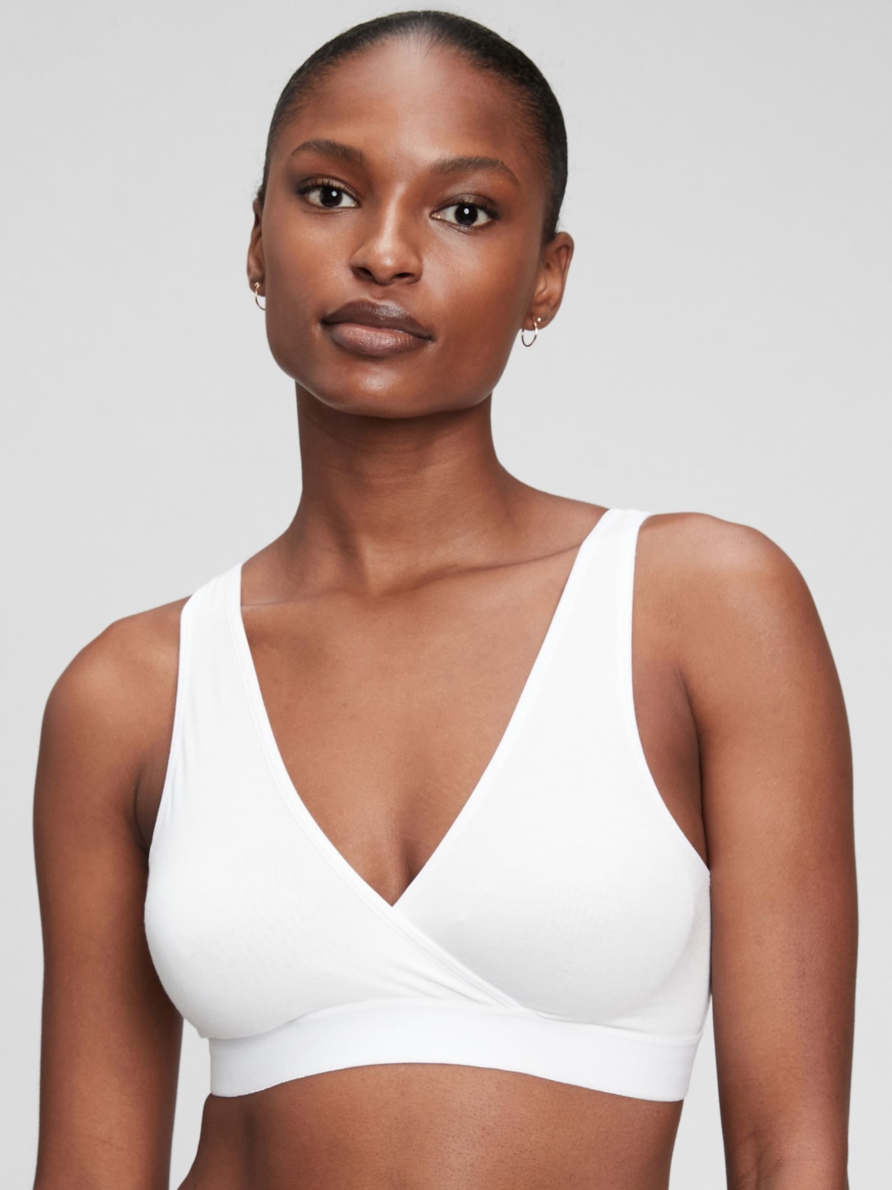 White Maternity Nursing Lounge Bralette - Image 1 of 4