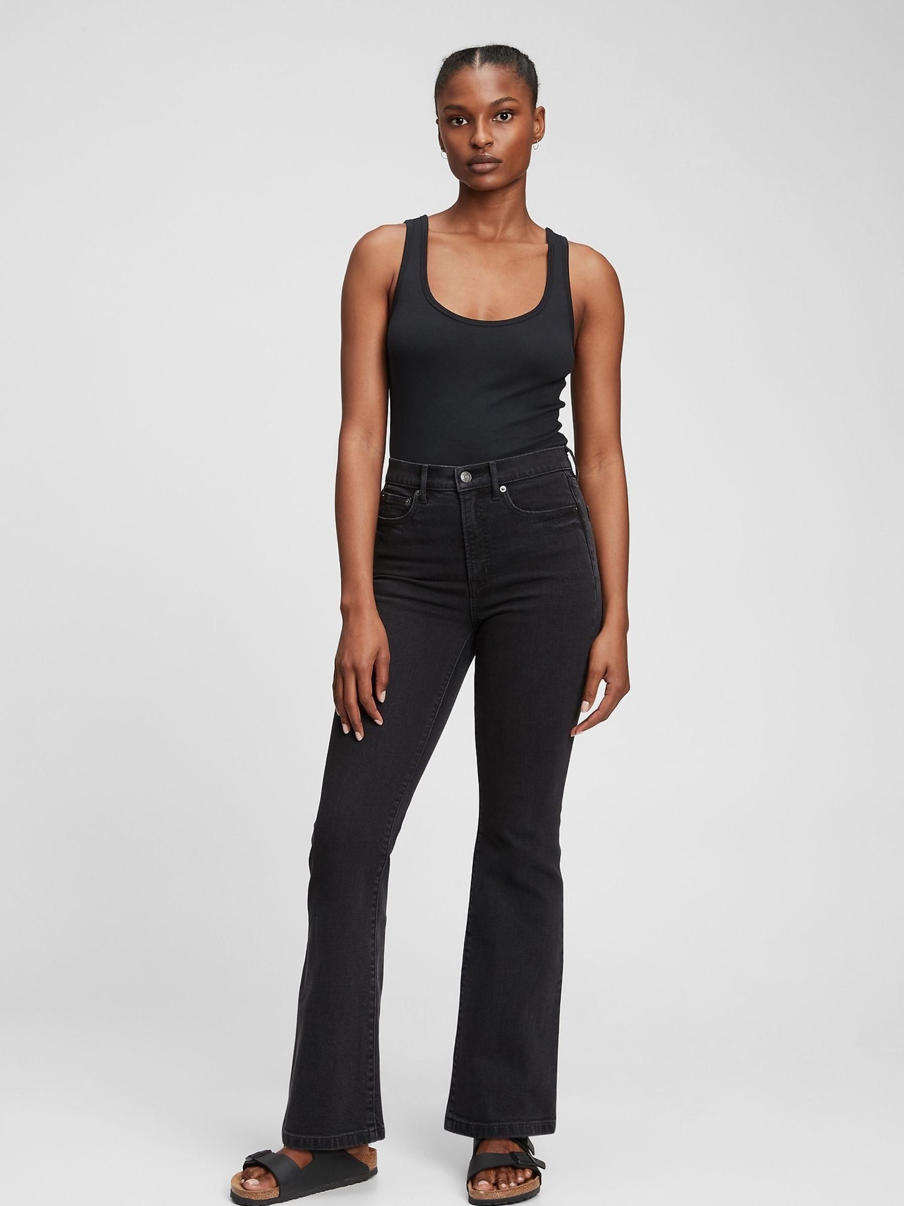 Black High Waisted Flare Jeans - Image 1 of 1