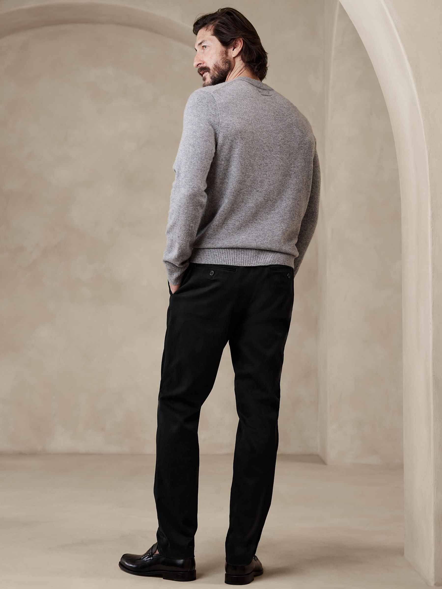 Banana Republic Black Athletic Tapered Fit Chinos - Image 3 of 3