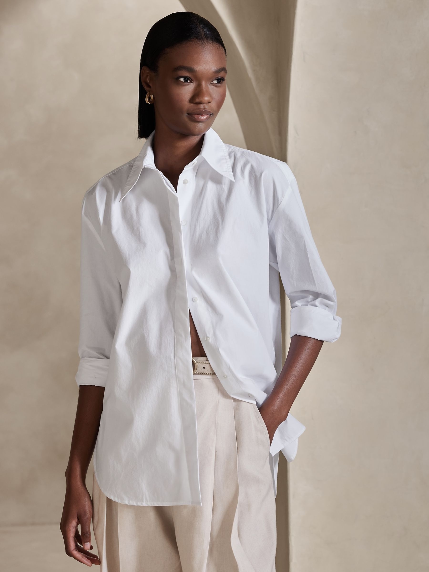 Banana Republic Button Down Banana Republic White The Oversized Shirt Gap