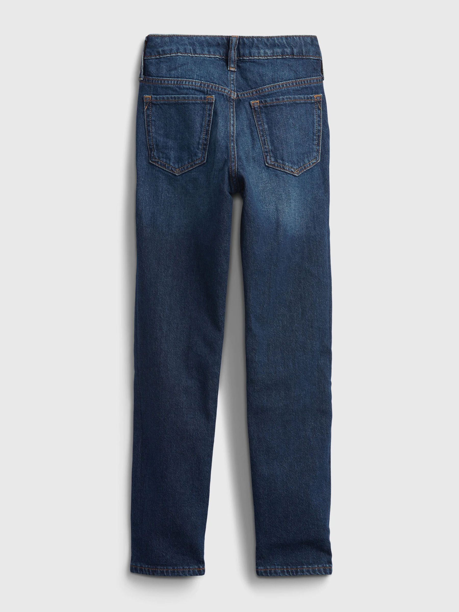 Dark Wash Blue Mid Rise Stretch Girlfriend Jeans (4-16yrs) - Image 9 of 11