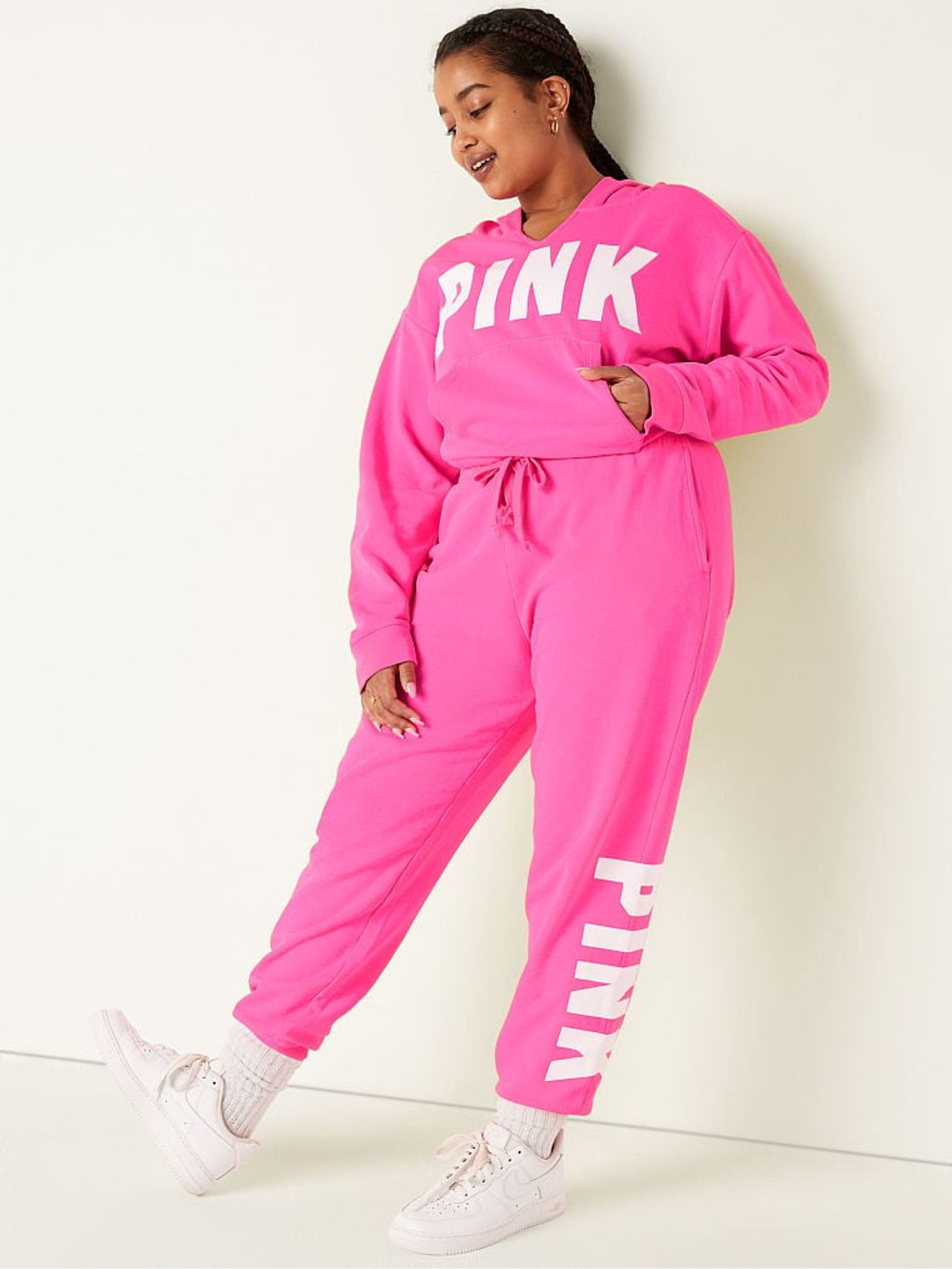 Atomic Pink Sans Logo Fleece Lounge Jogger - Image 2 of 5