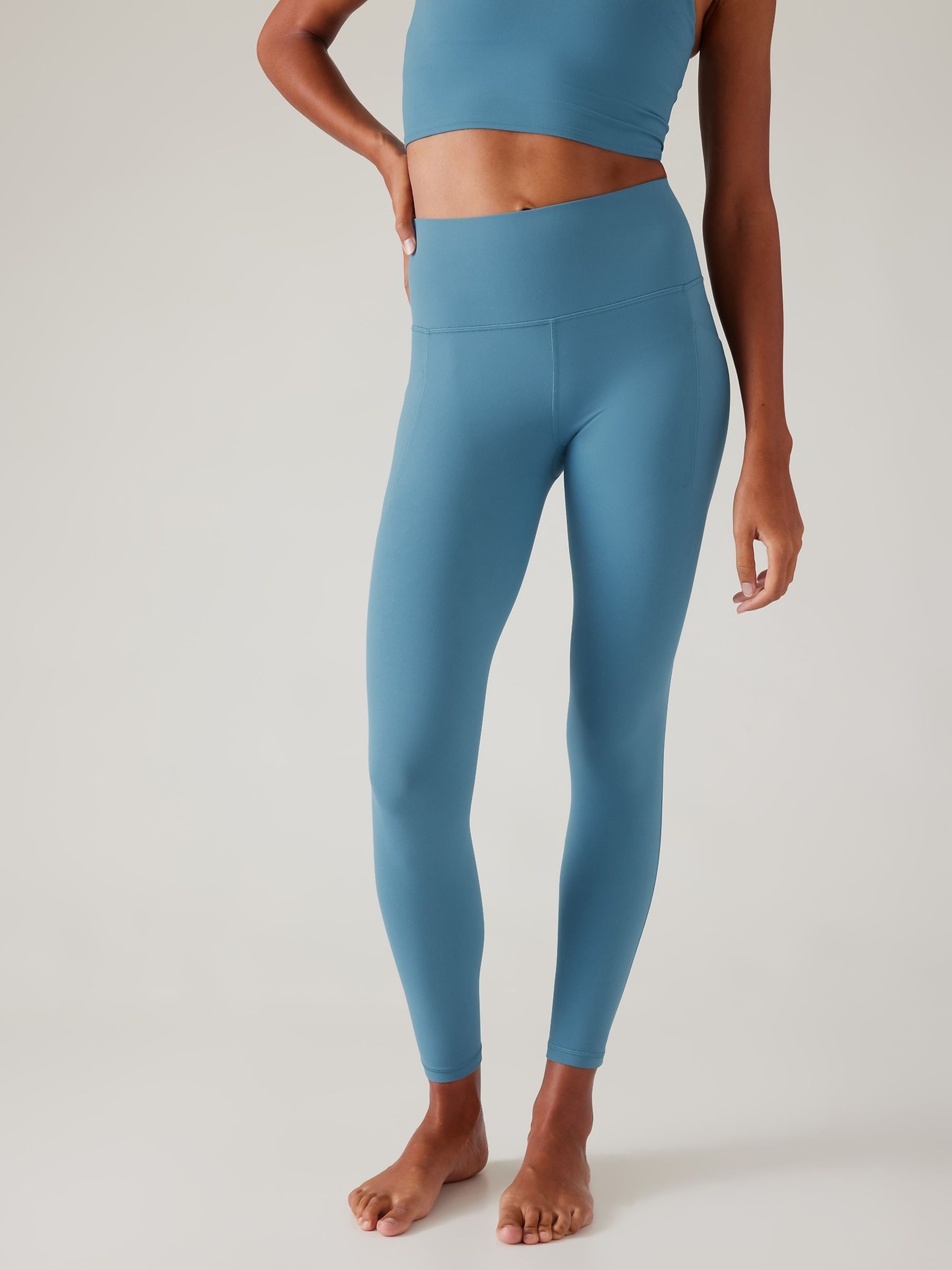 Athleta Blue Salutation Stash 7/8 Leggings - Image 1 of 4