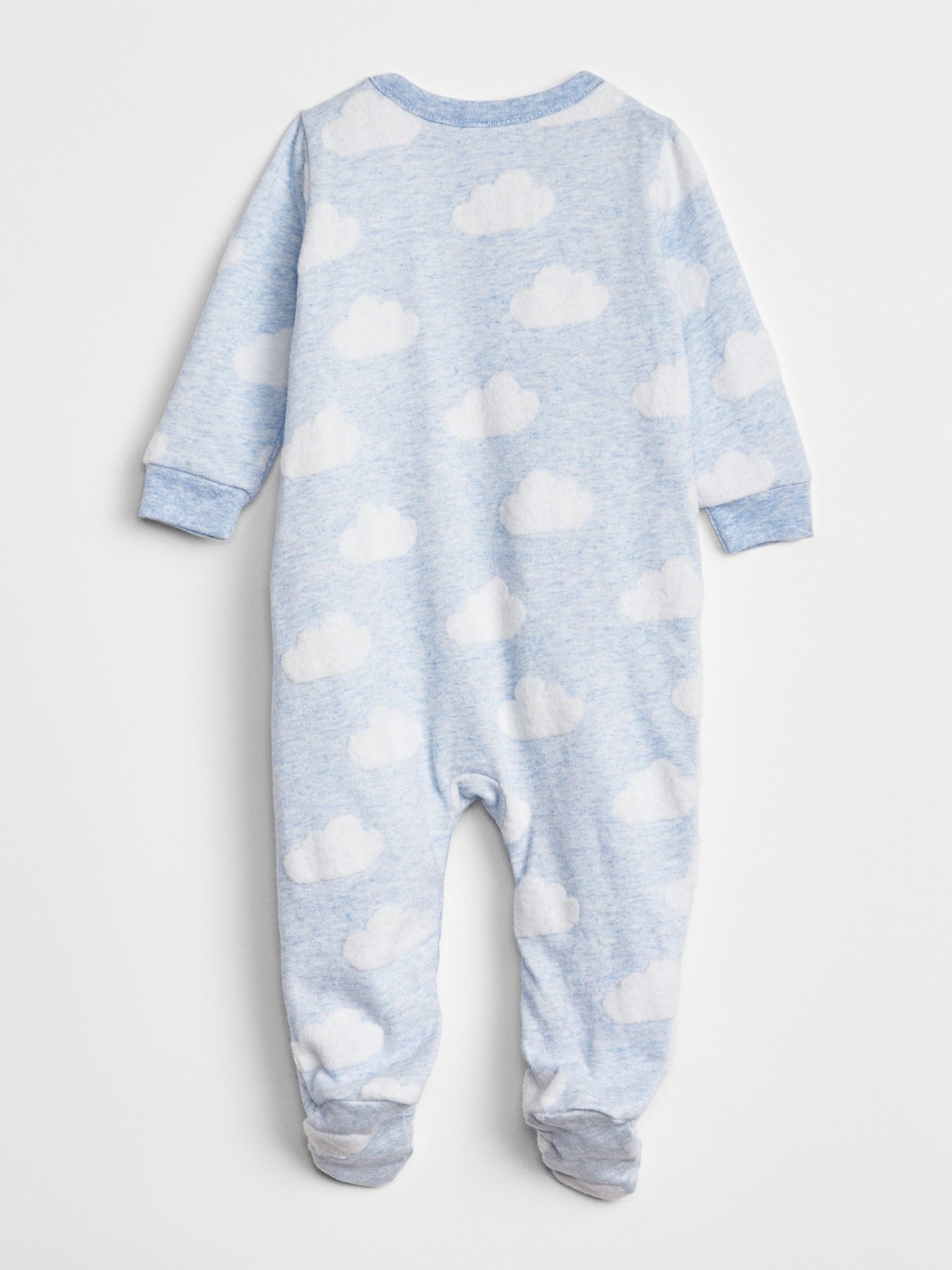 Blue Heart Long Sleeve Baby Sleepsuit - Image 2 of 6