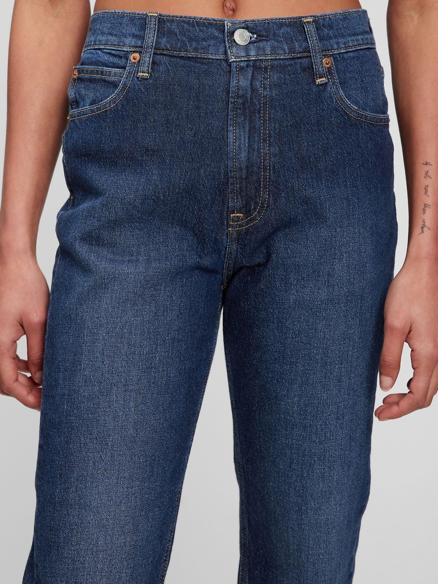Dark Wash Blue High Waisted Mom Jeans - Image 3 of 5