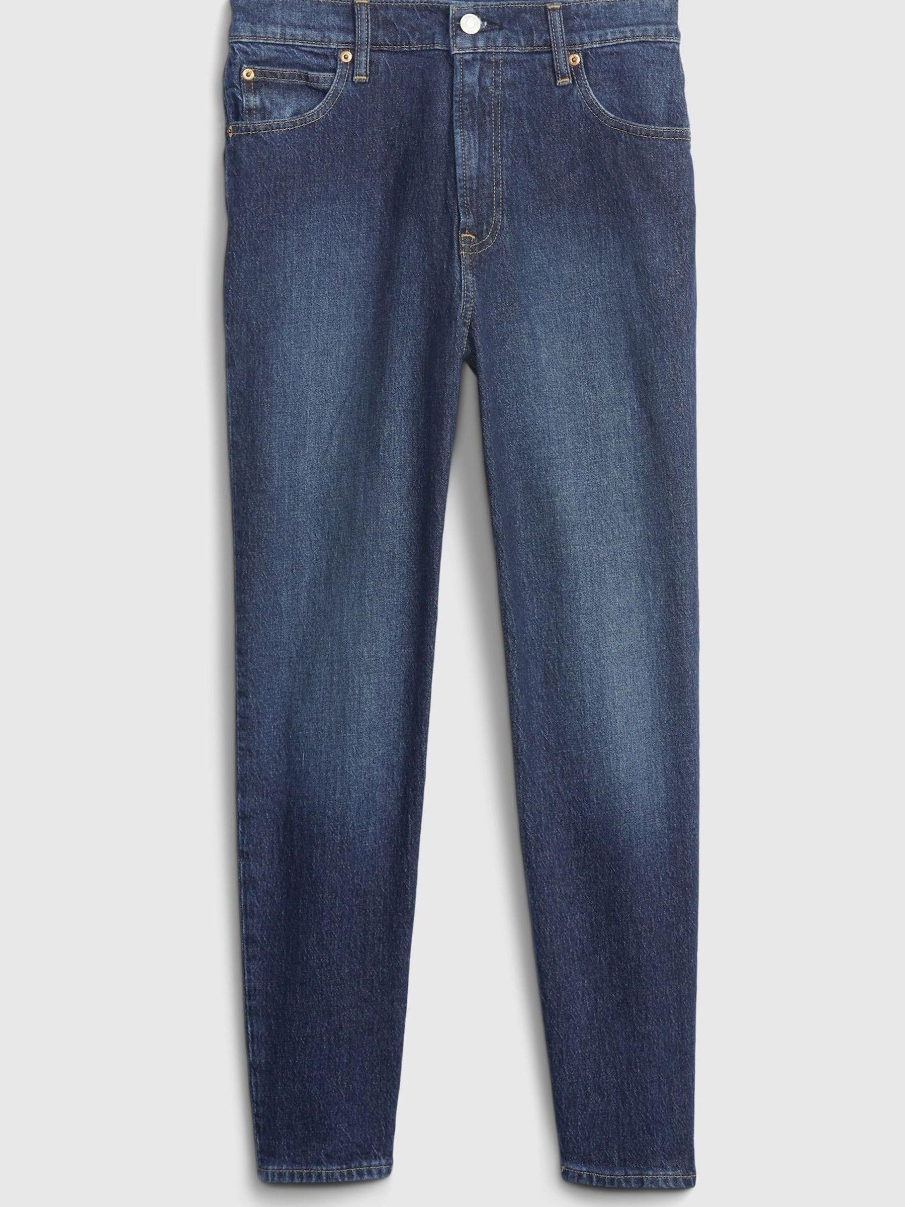Dark Wash Blue High Waisted Mom Jeans - Image 4 of 5