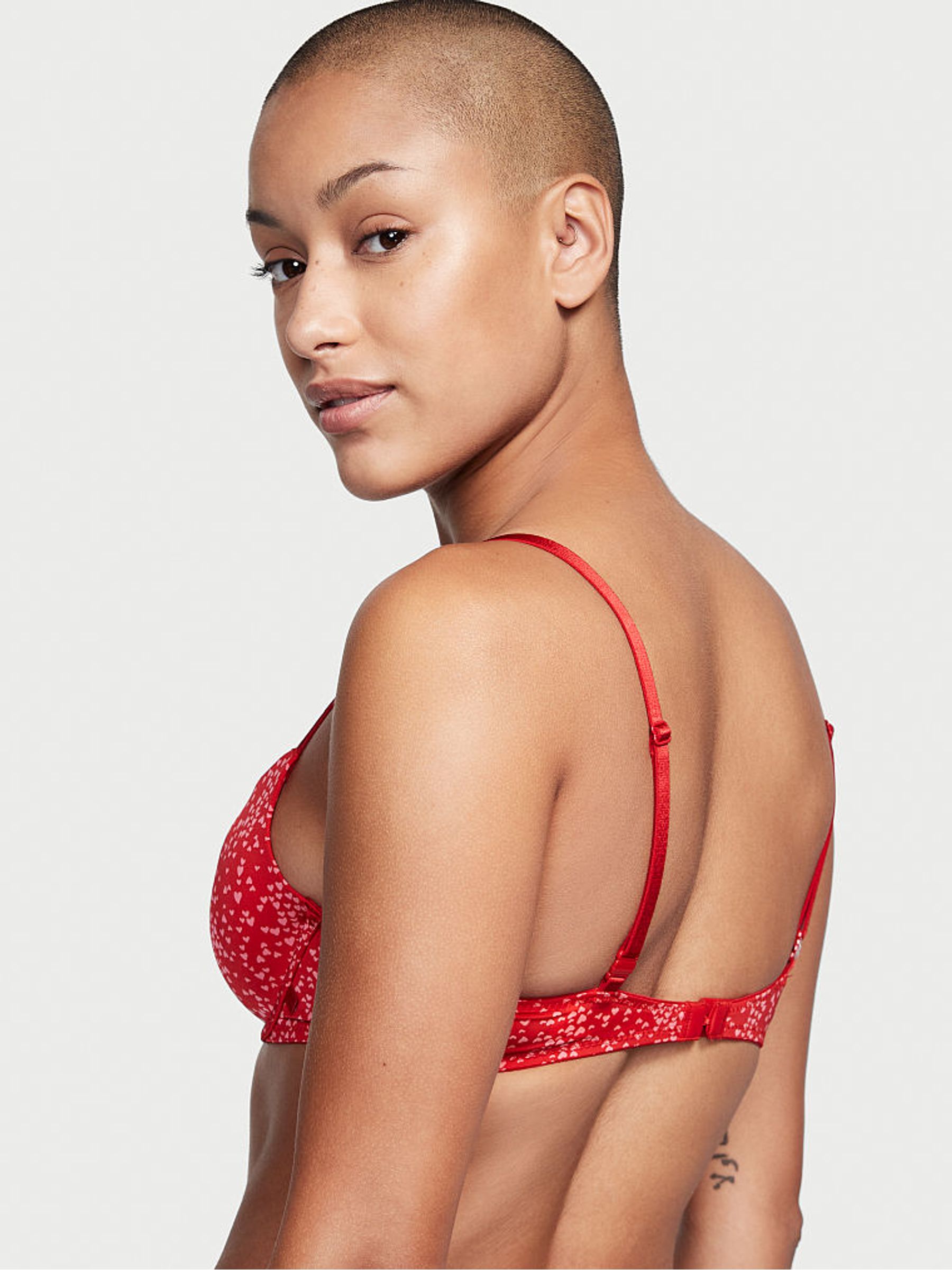 Red and Pink Heart Sprinkles Smooth Lightly Lined T-Shirt Bra - Image 2 of 3