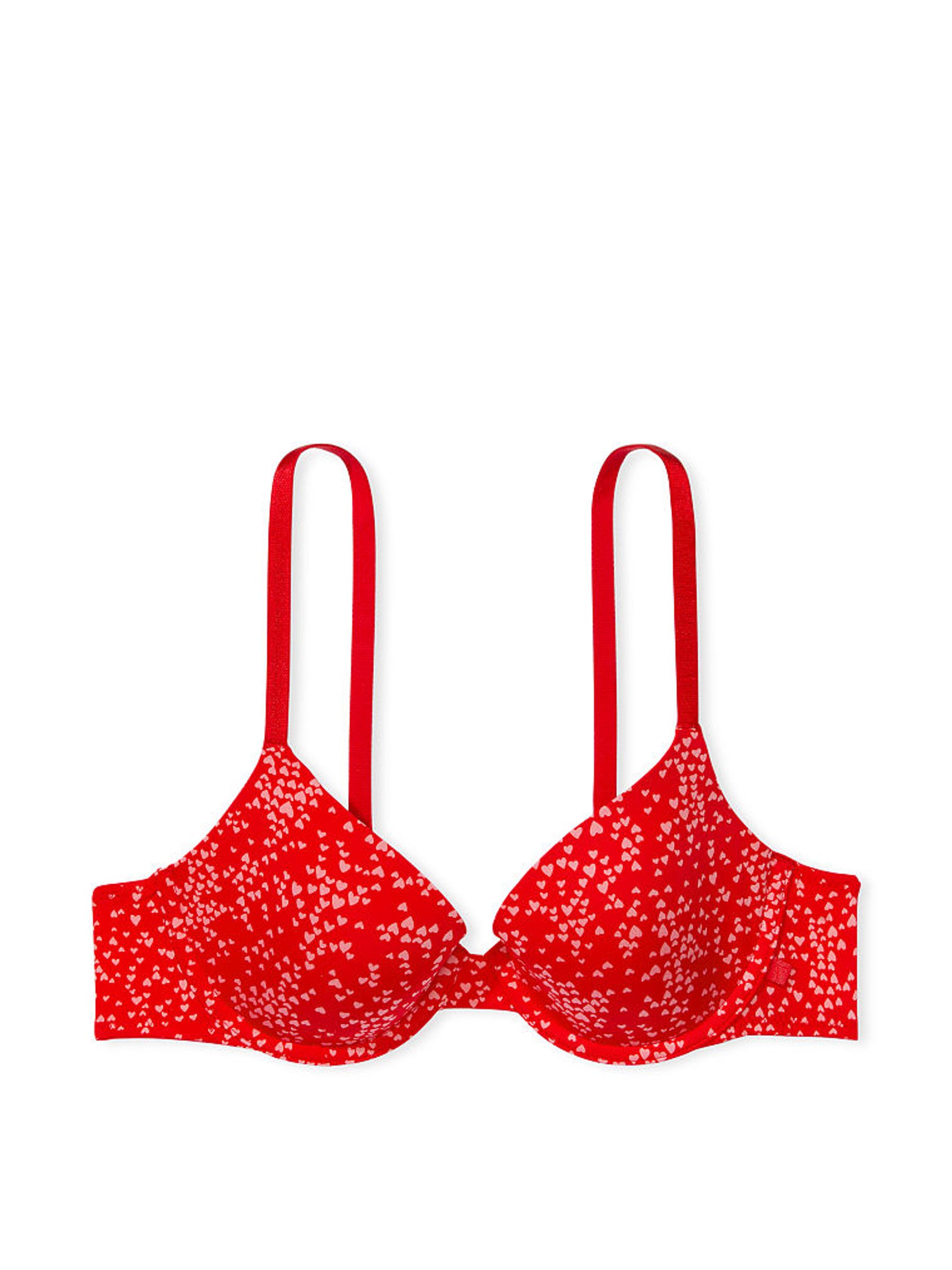 Red and Pink Heart Sprinkles Smooth Lightly Lined T-Shirt Bra - Image 3 of 3