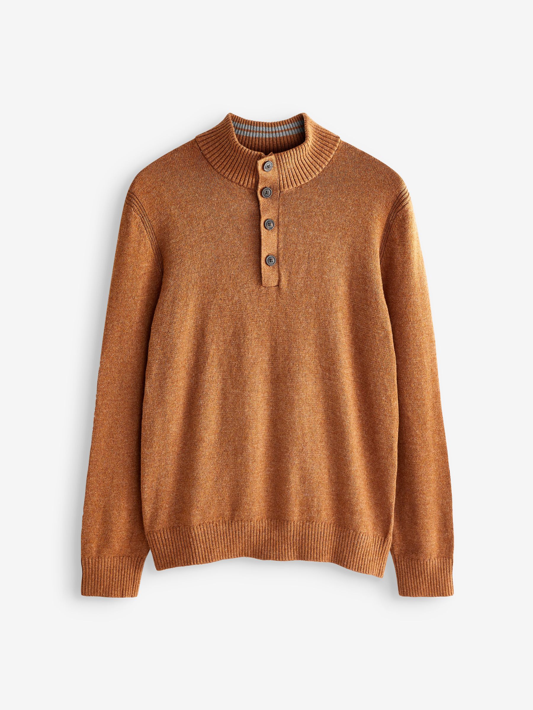 Brown Button-Neck Jumper - Image 4 of 4