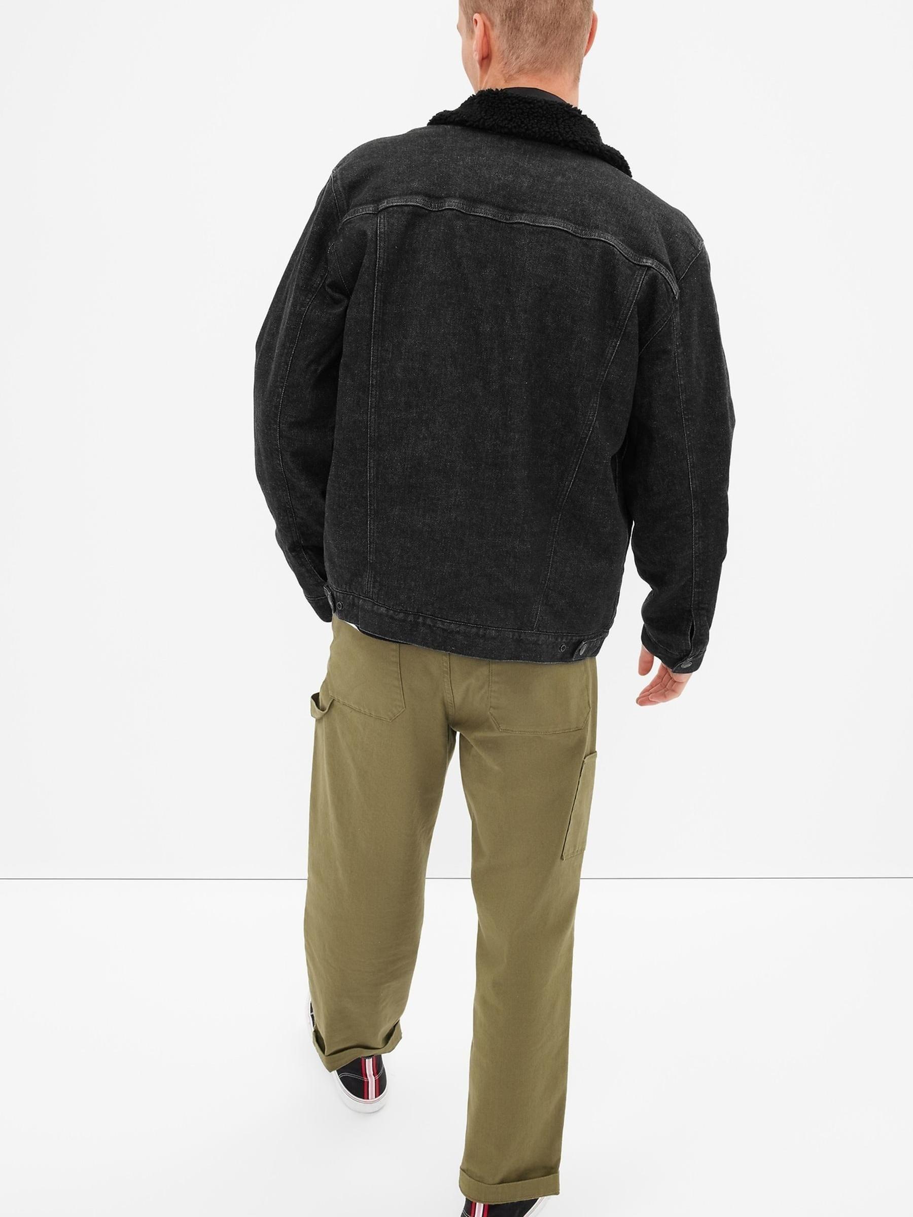 Black Sherpa Icon Denim Jacket - Image 2 of 4