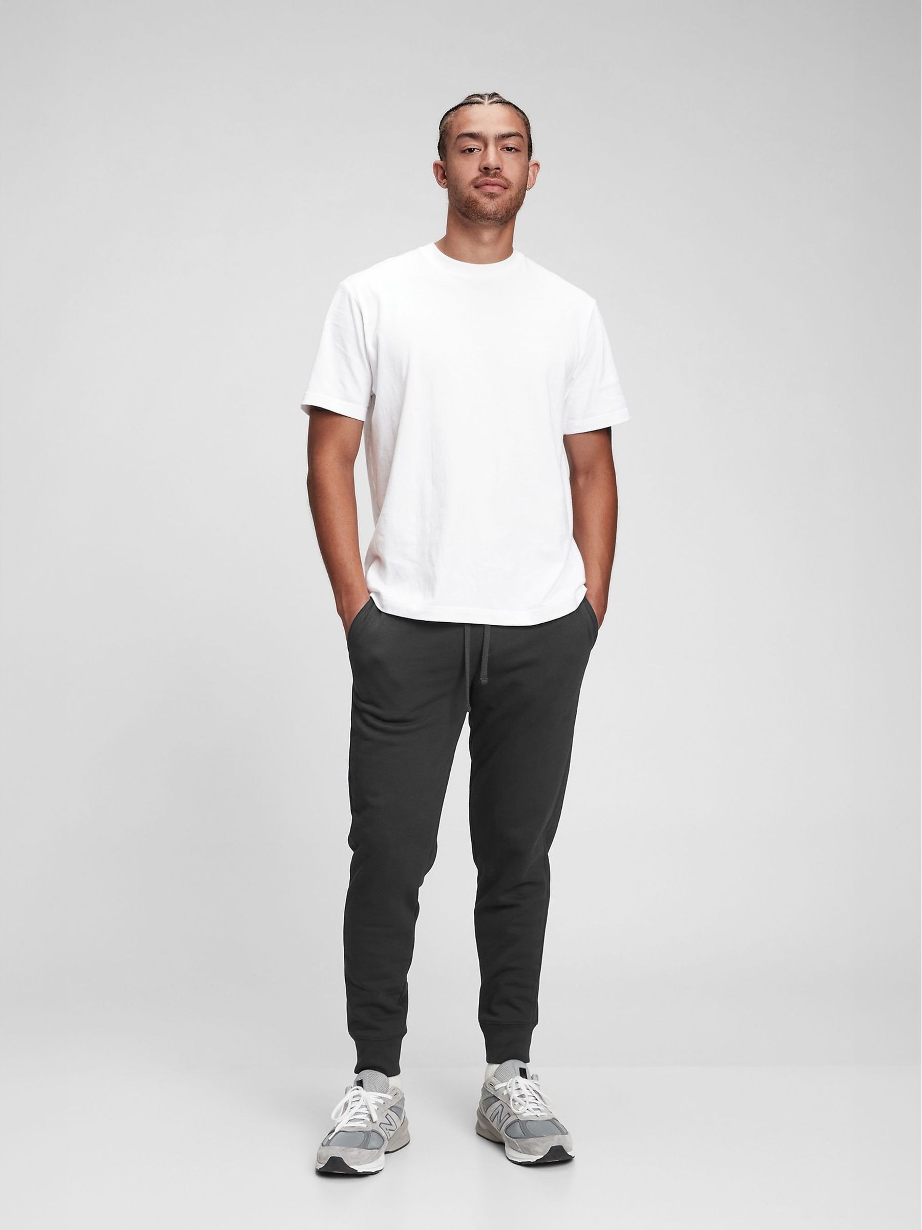 Black Logo Fleece-Lined Slim Fit Joggers - Image 2 of 5