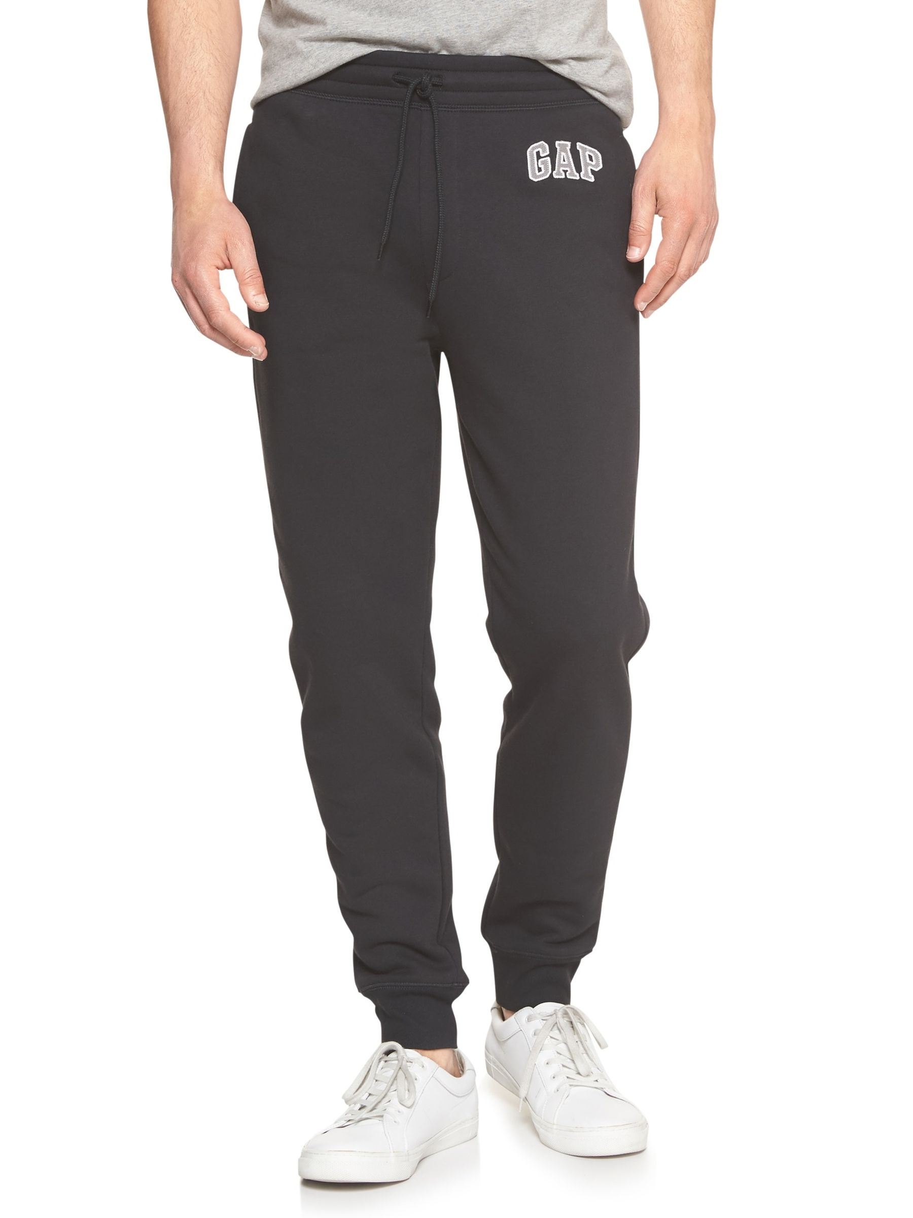 Black Logo Fleece-Lined Slim Fit Joggers - Image 3 of 5