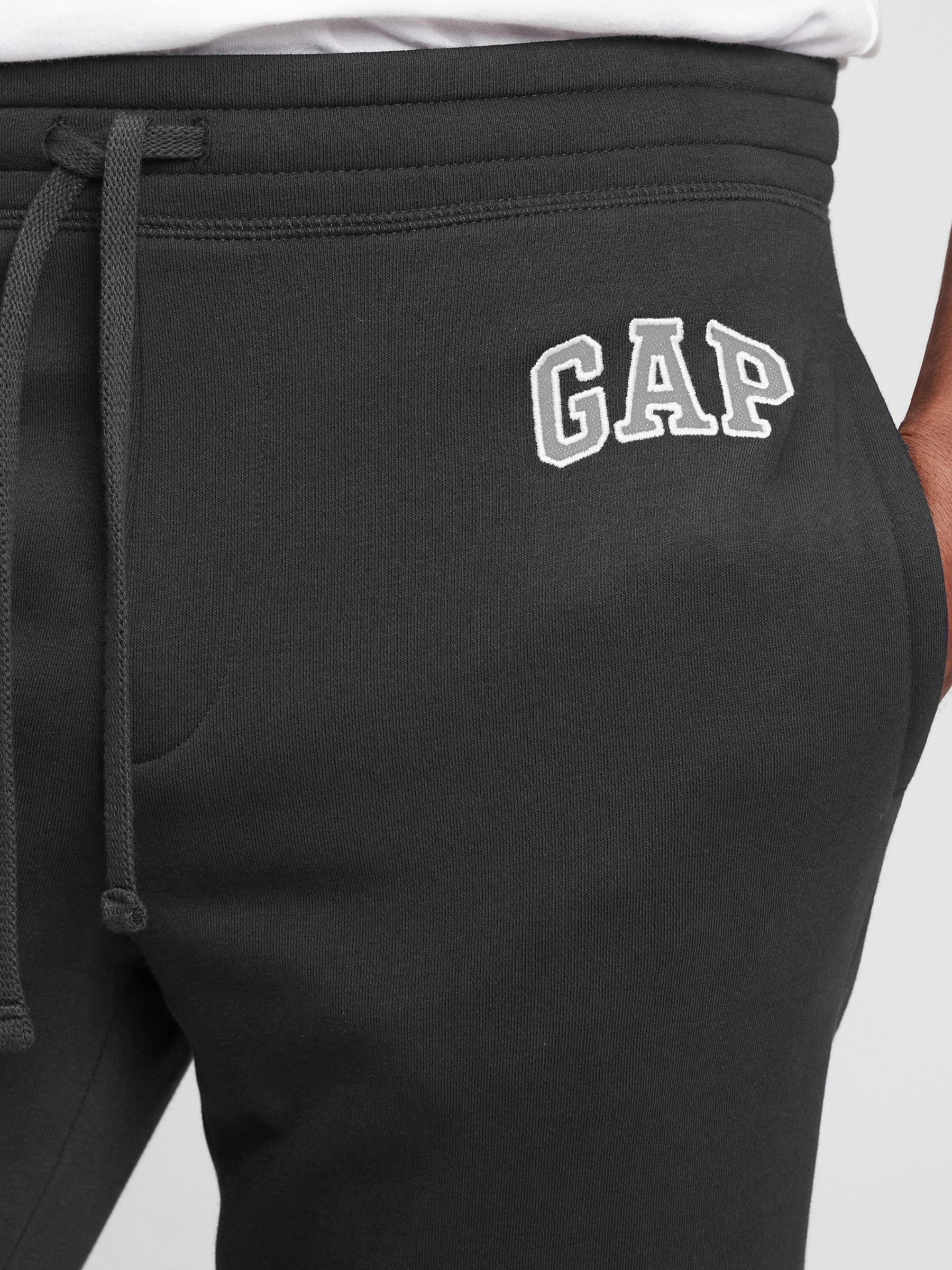 Black Logo Fleece-Lined Slim Fit Joggers - Image 5 of 5