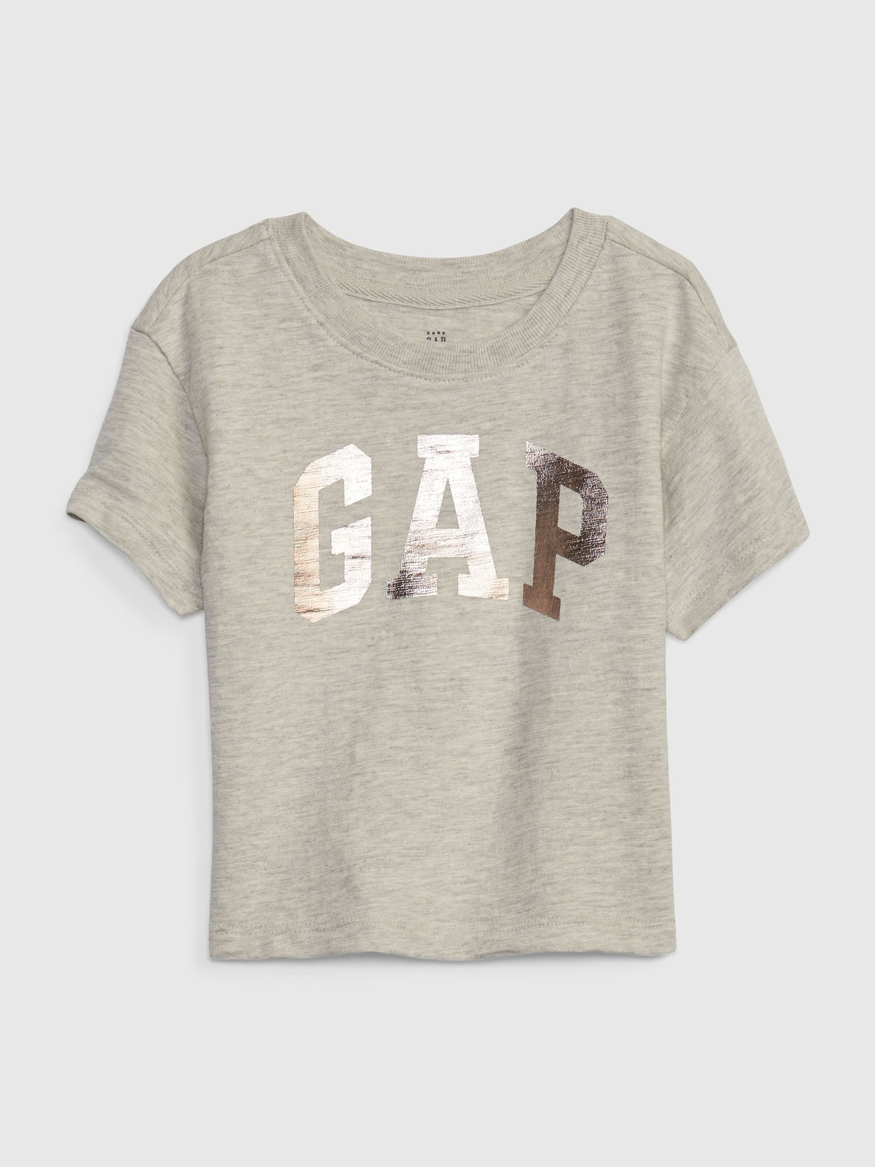 Grey Metallic  Logo T-Shirt - Image 1 of 2