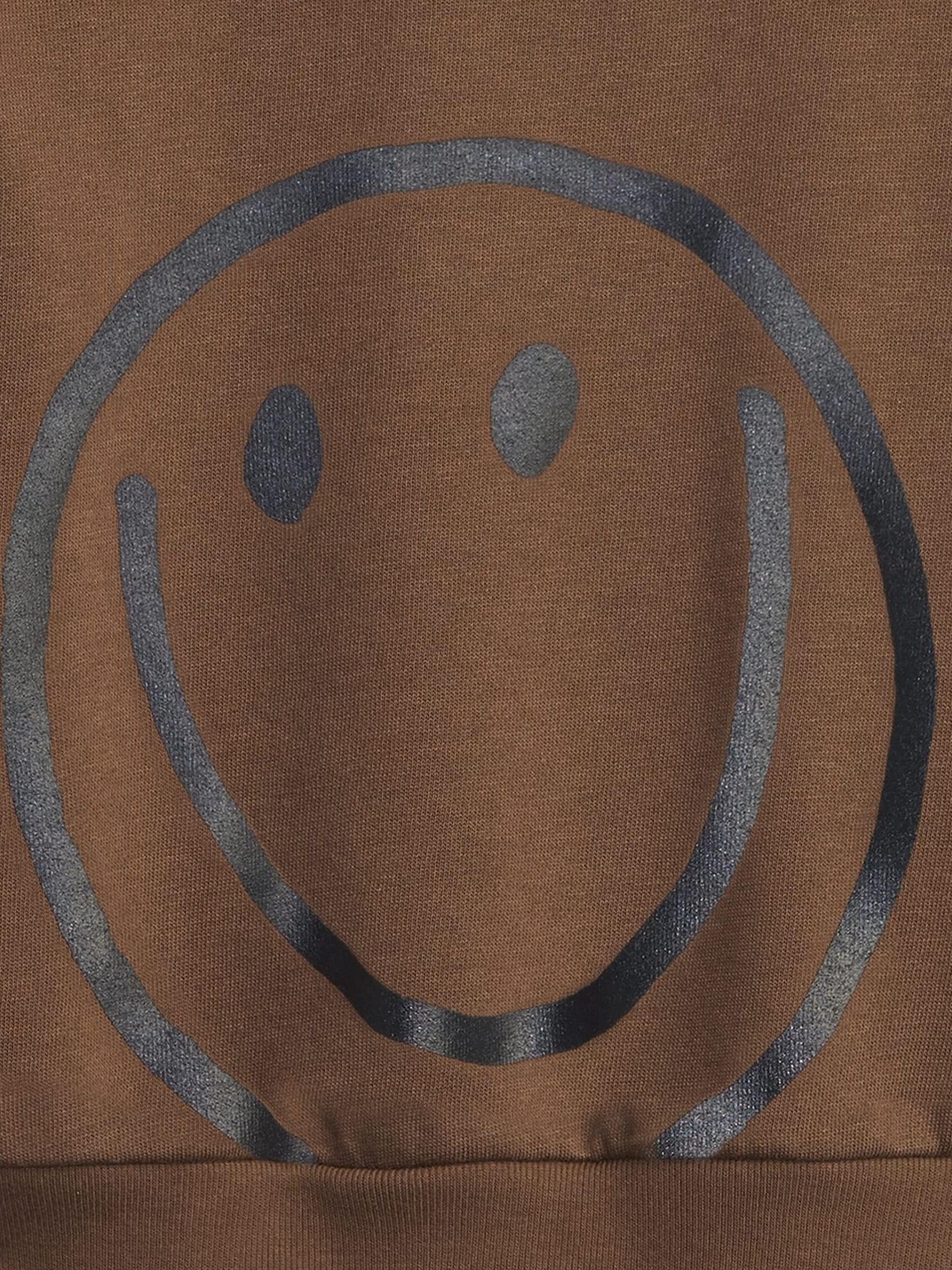 Brown Puff Sleeve Crew Neck Sweatshirt - Image 3 of 3
