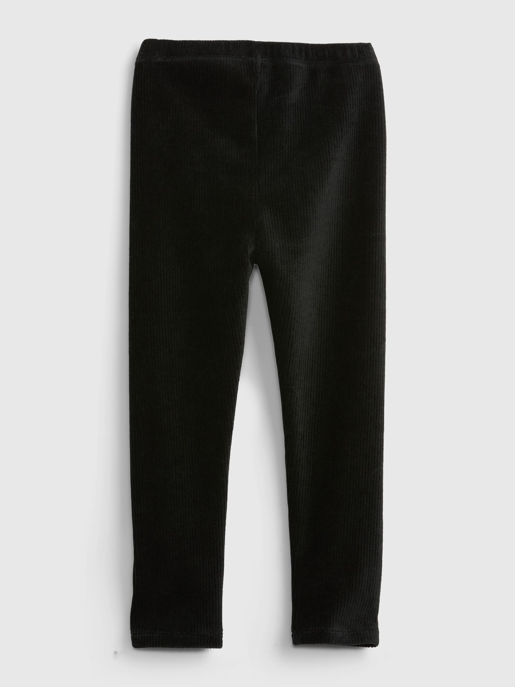 Black Ribbed Velour Leggings - Image 2 of 3 Black Ribbed Velour Leggings - Image 2 of 3