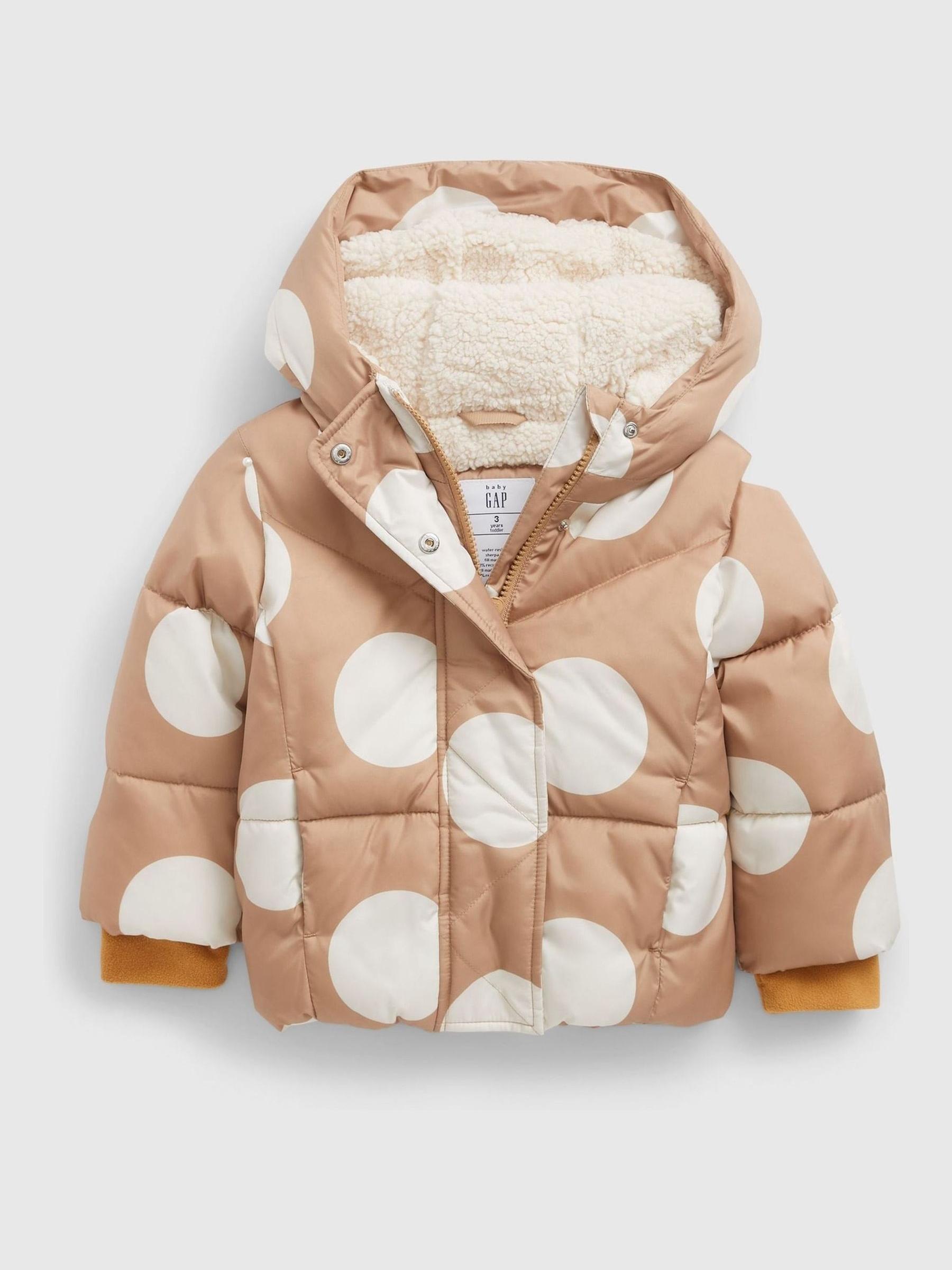 Brown Water Resistant Sherpa Lined Recycled Puffer Jacket - Image 1 of 3
