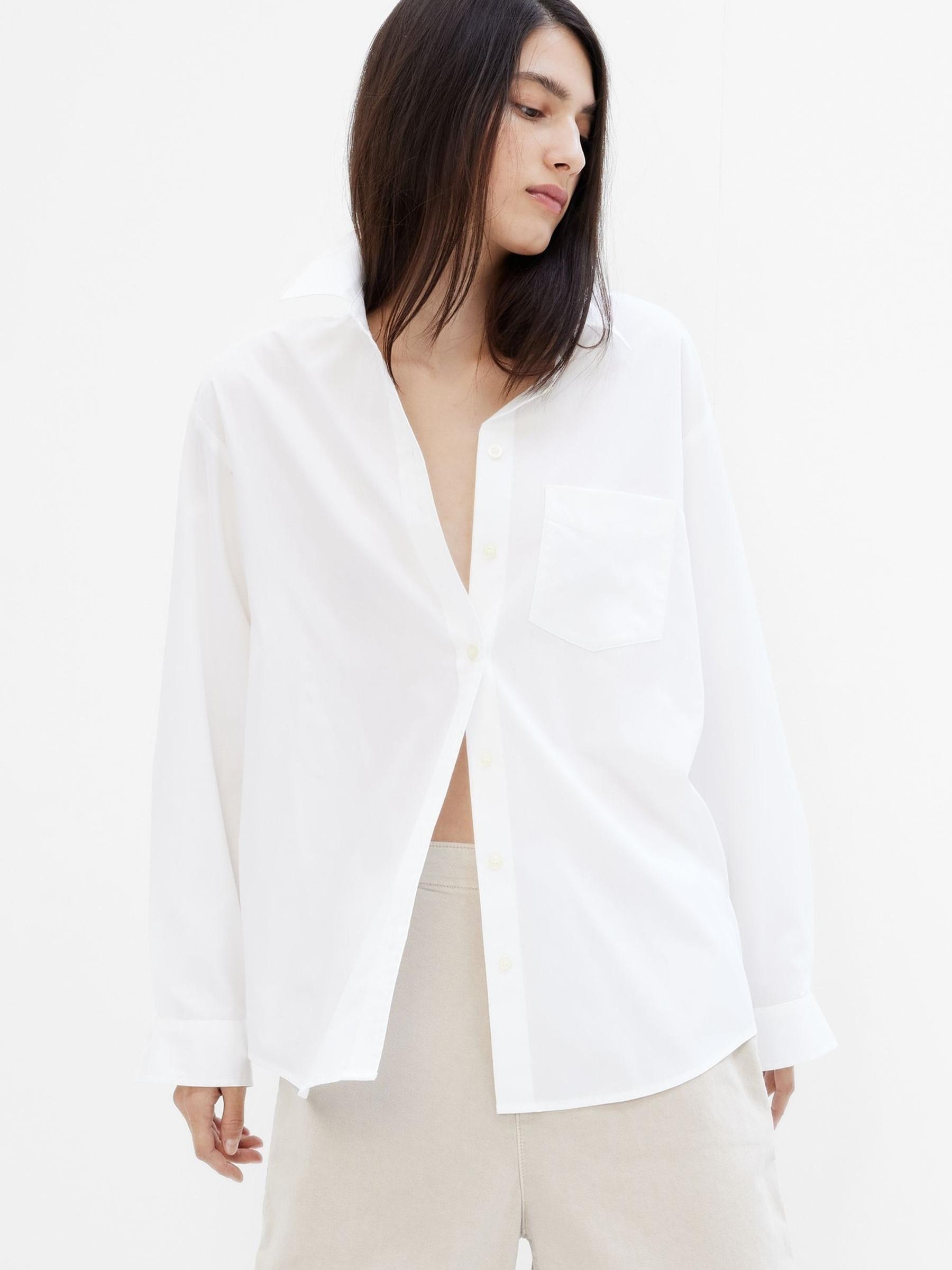 White Poplin Big Shirt - Image 1 of 5