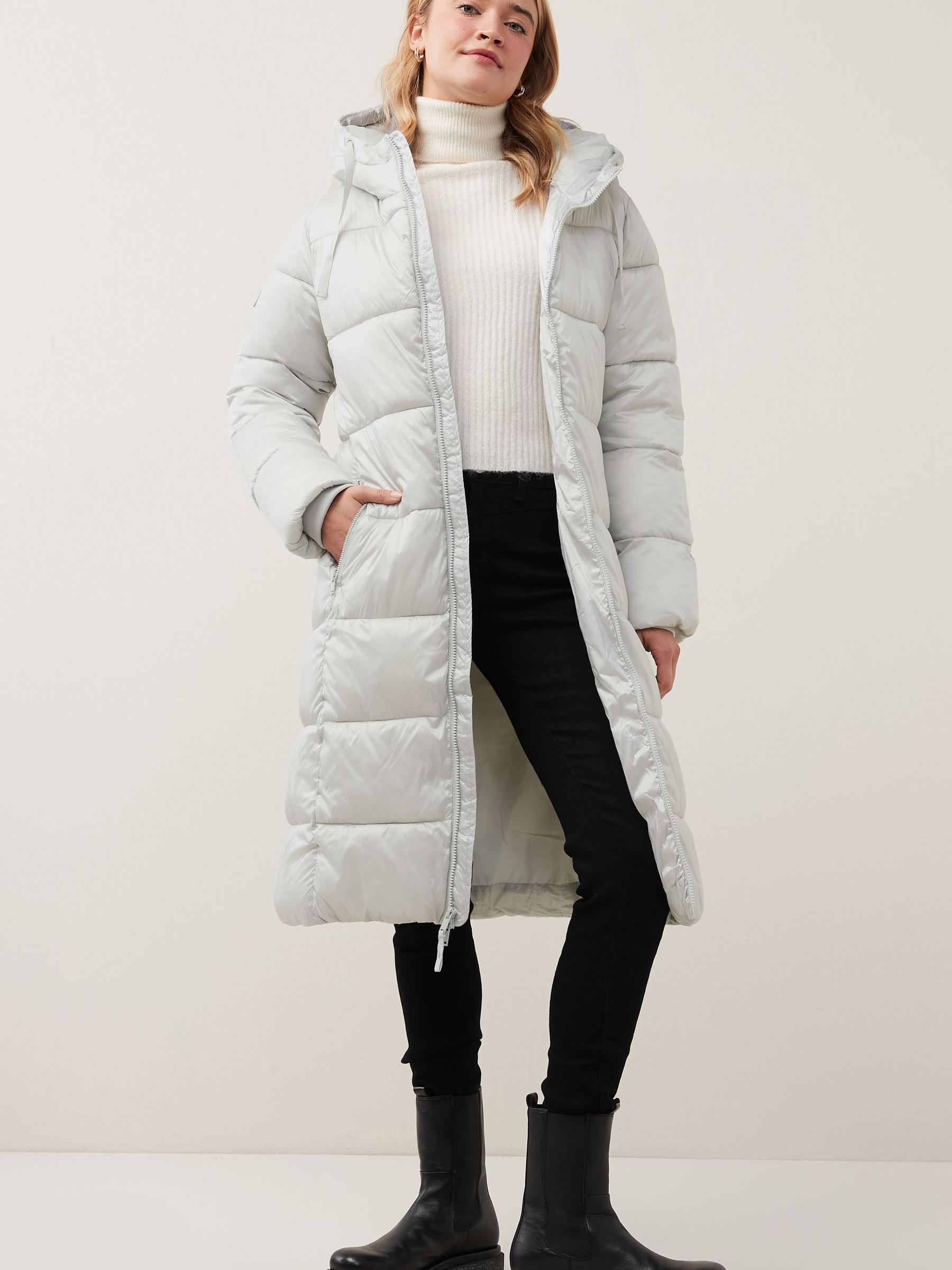 Grey Long Puffer Coat - Image 1 of 4