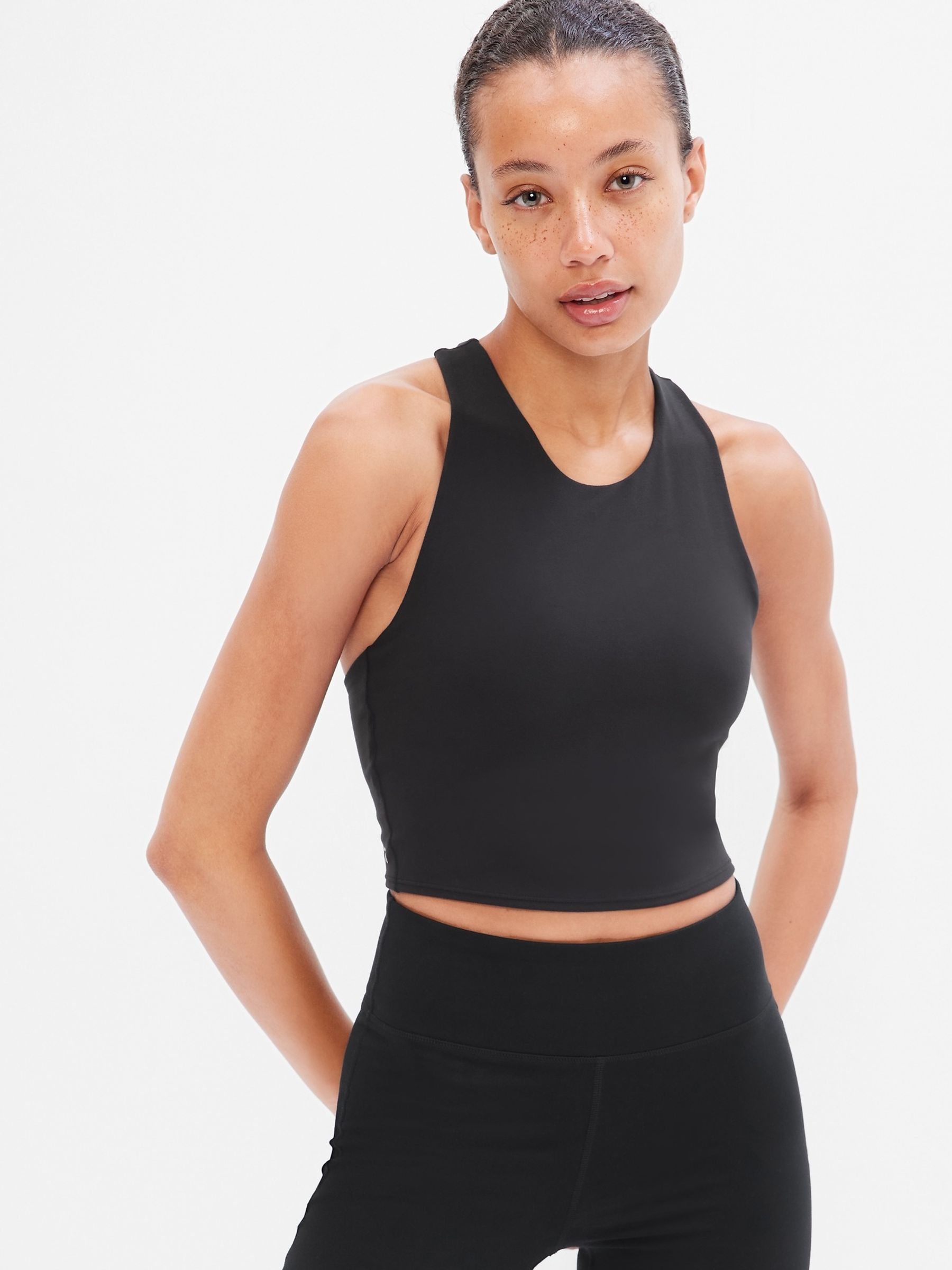 Black Power Move High Neck Support Tank Top - Image 1 of 4