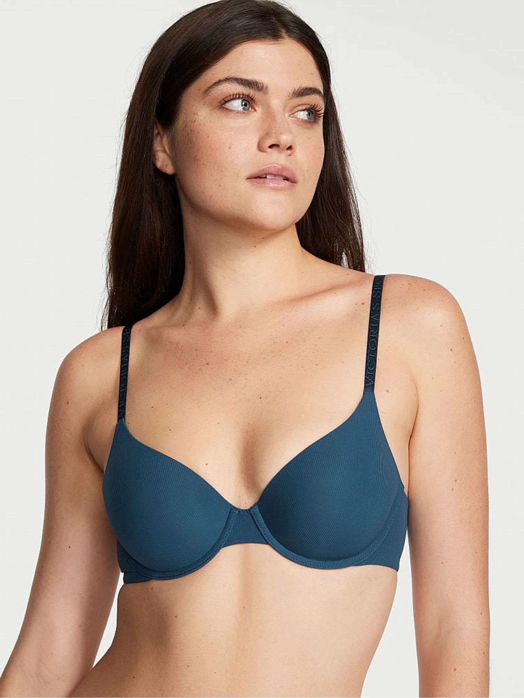 Midnight Sea Blue Smooth Logo Strap Light Lined T-Shirt Bra - Image 1 of 3