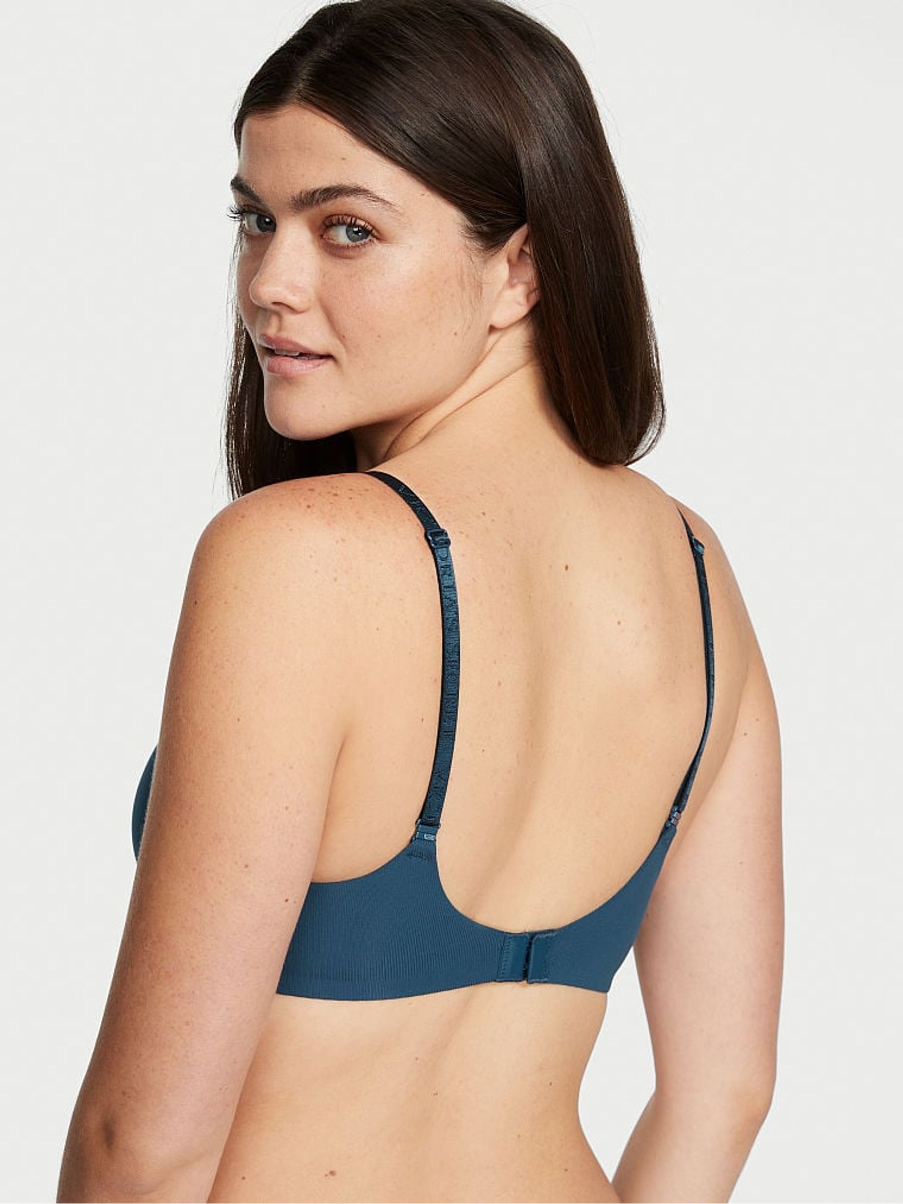 Midnight Sea Blue Smooth Logo Strap Light Lined T-Shirt Bra - Image 2 of 3