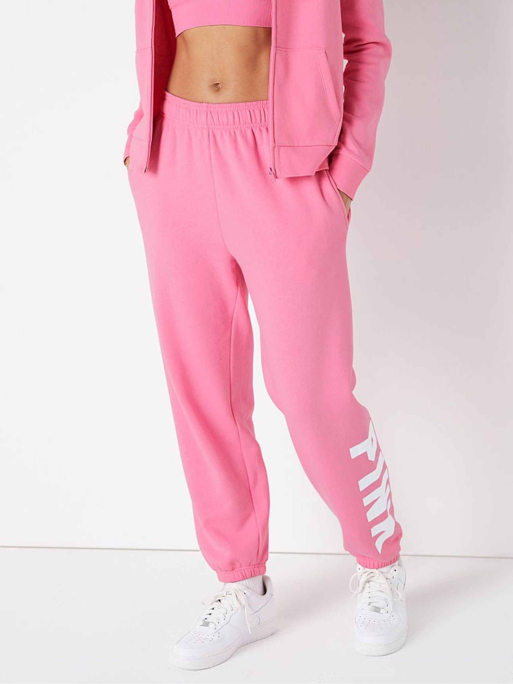 Dreamy Pink Sans Logo Fleece Baggy Campus Jogger - Image 2 of 4