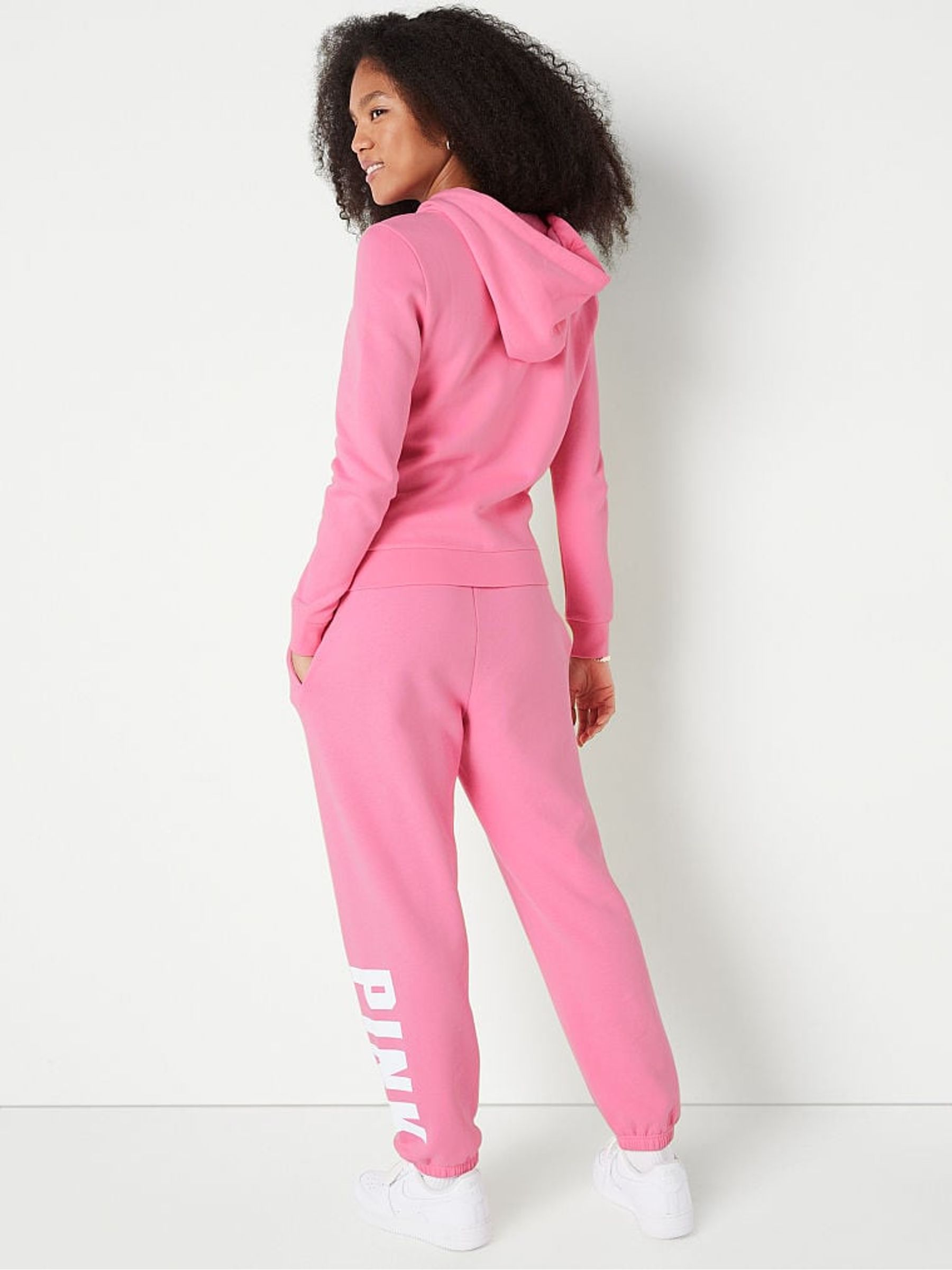 Dreamy Pink Sans Logo Fleece Baggy Campus Jogger - Image 3 of 4