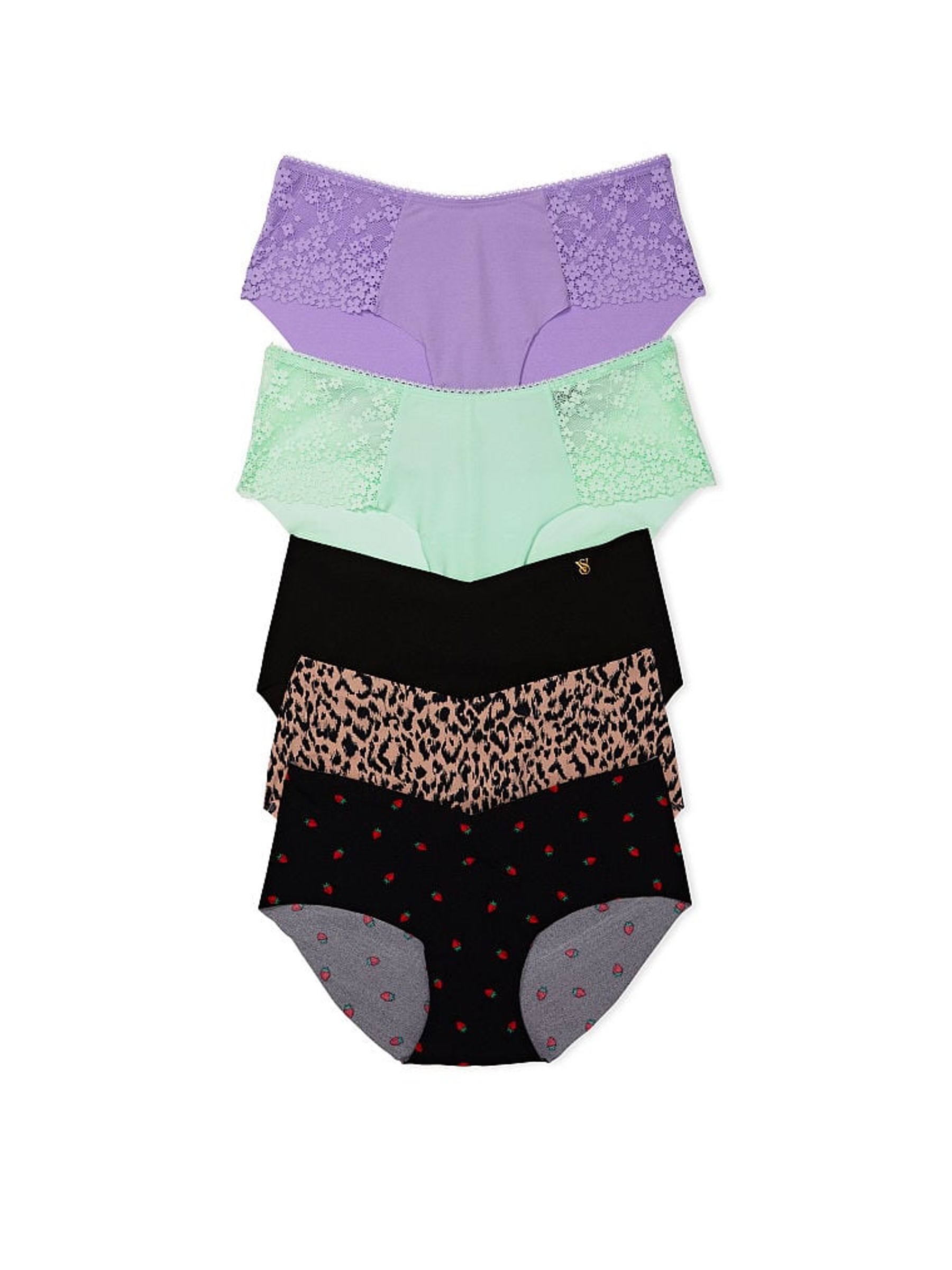 Black Leopard and Pink 5 Pack Knickers - Image 1 of 1