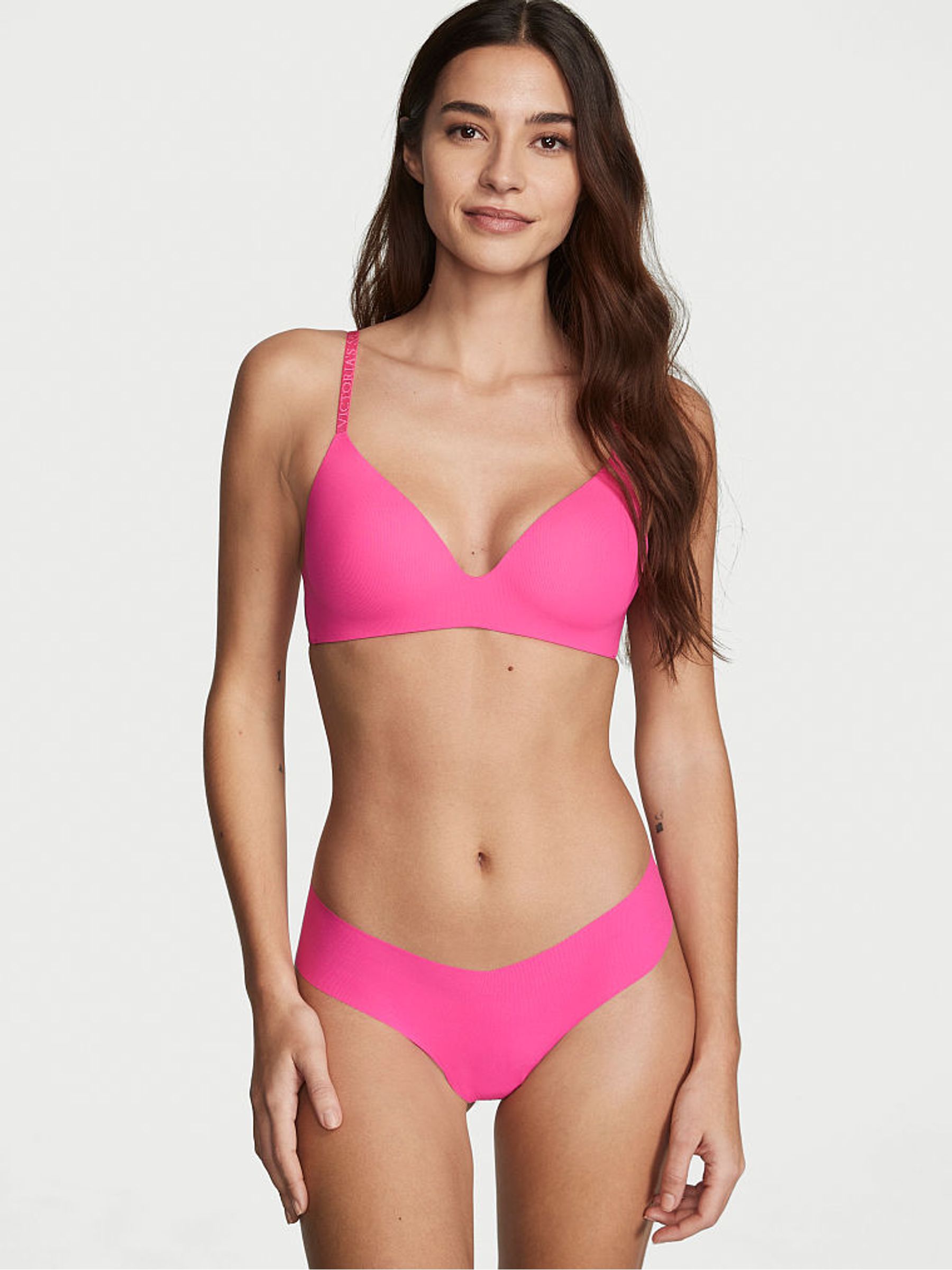 Pink Fever Ribbed No Show Thong Knickers - Image 1 of 1