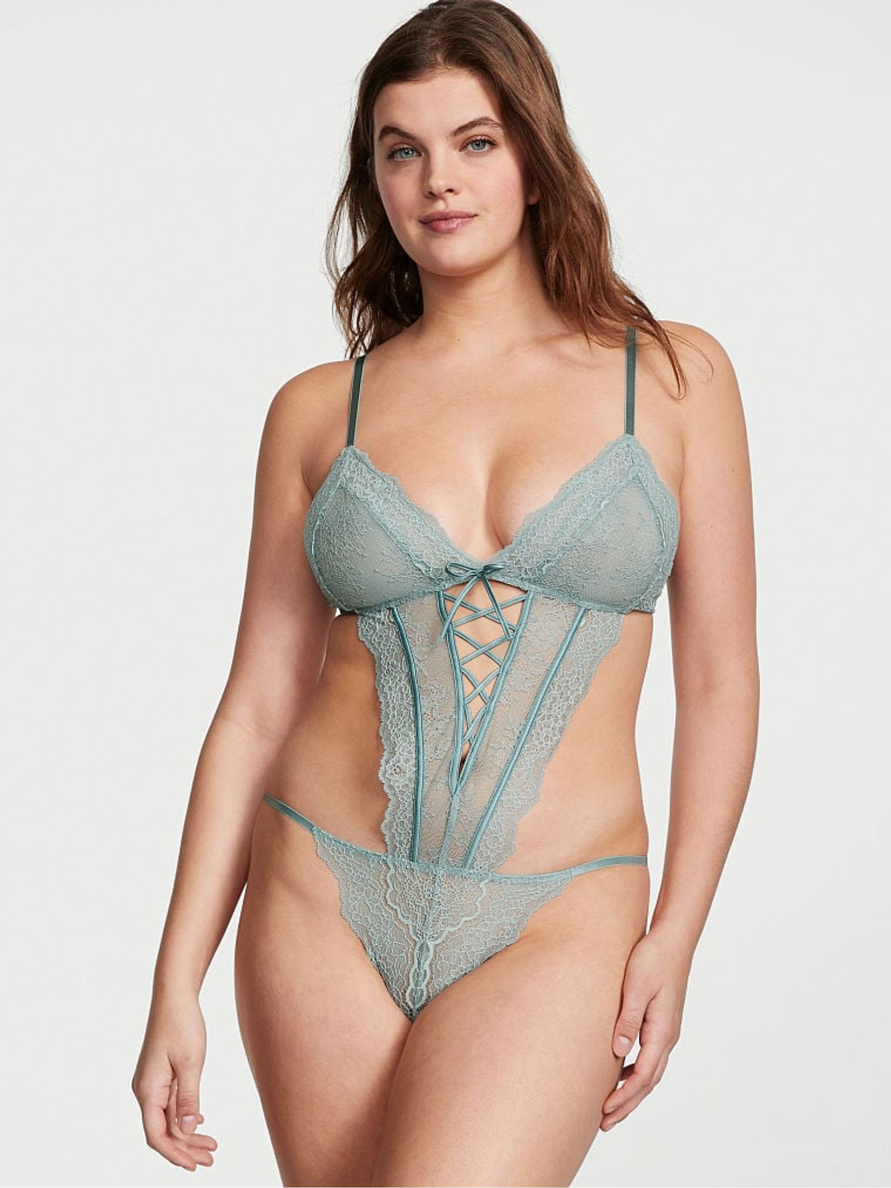 Sage Dust About Last Night Crotchless Bodysuit - Image 1 of 1