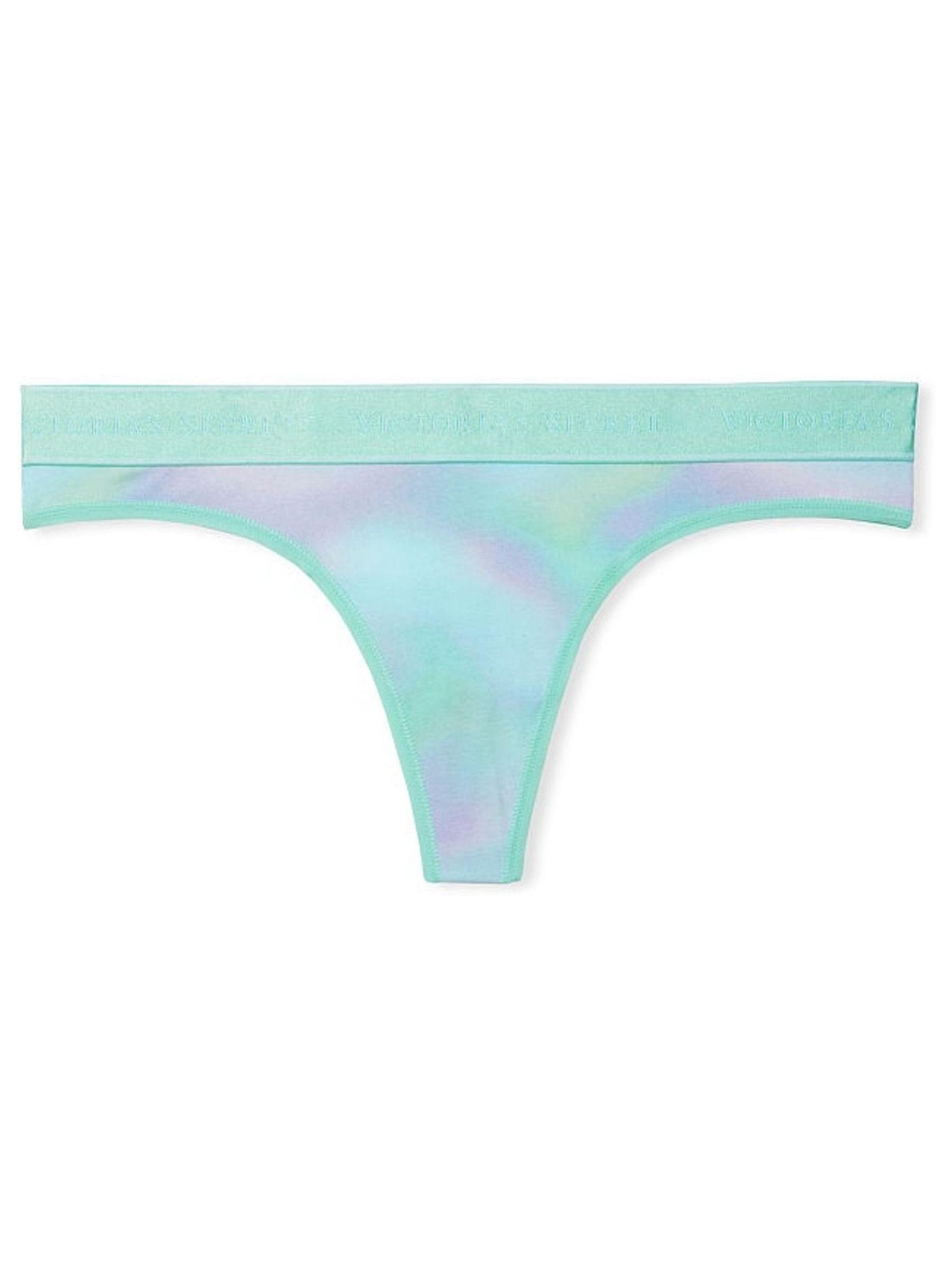 Resort Blue Rainbow Sky Cotton Logo Thong Knickers - Image 3 of 3