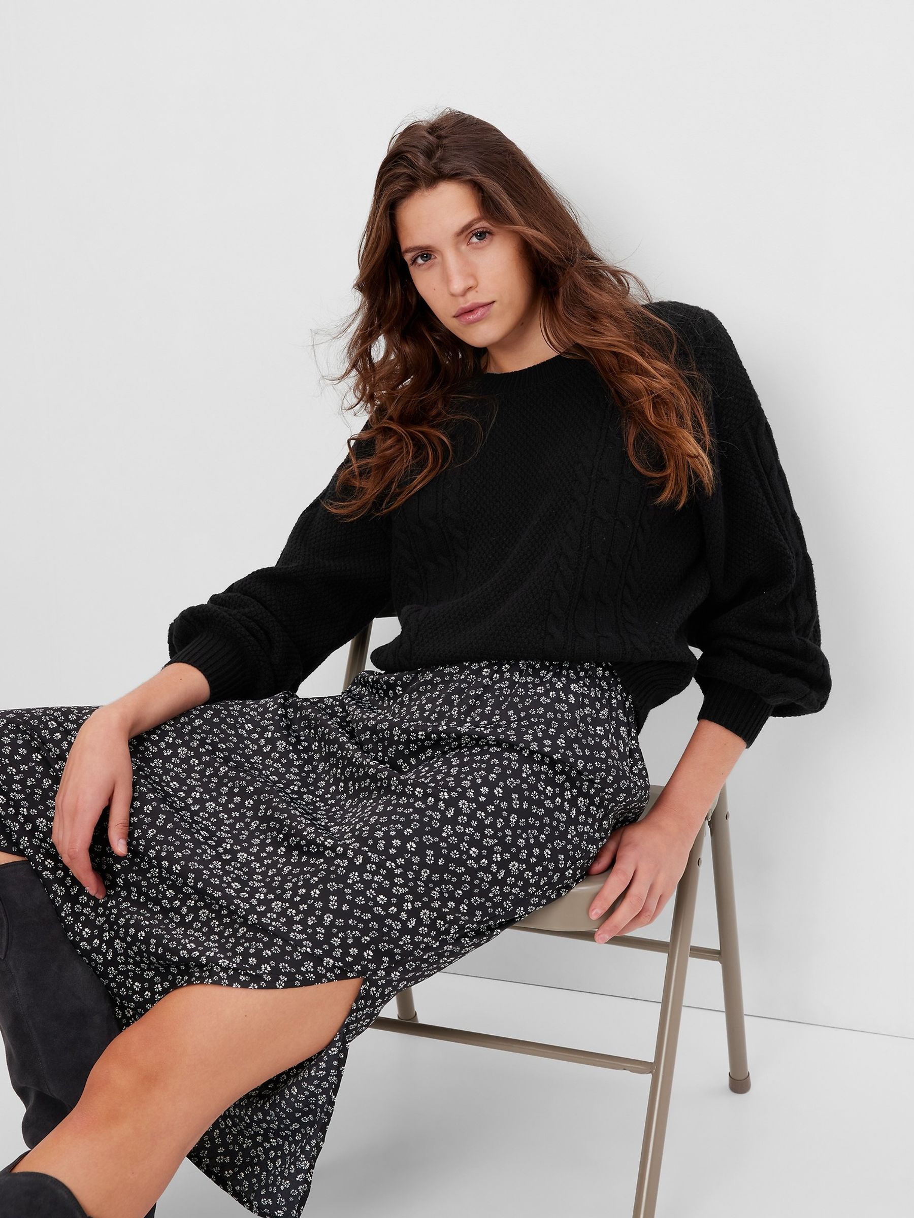 Black Cable-Knit Jumper - Image 1 of 1