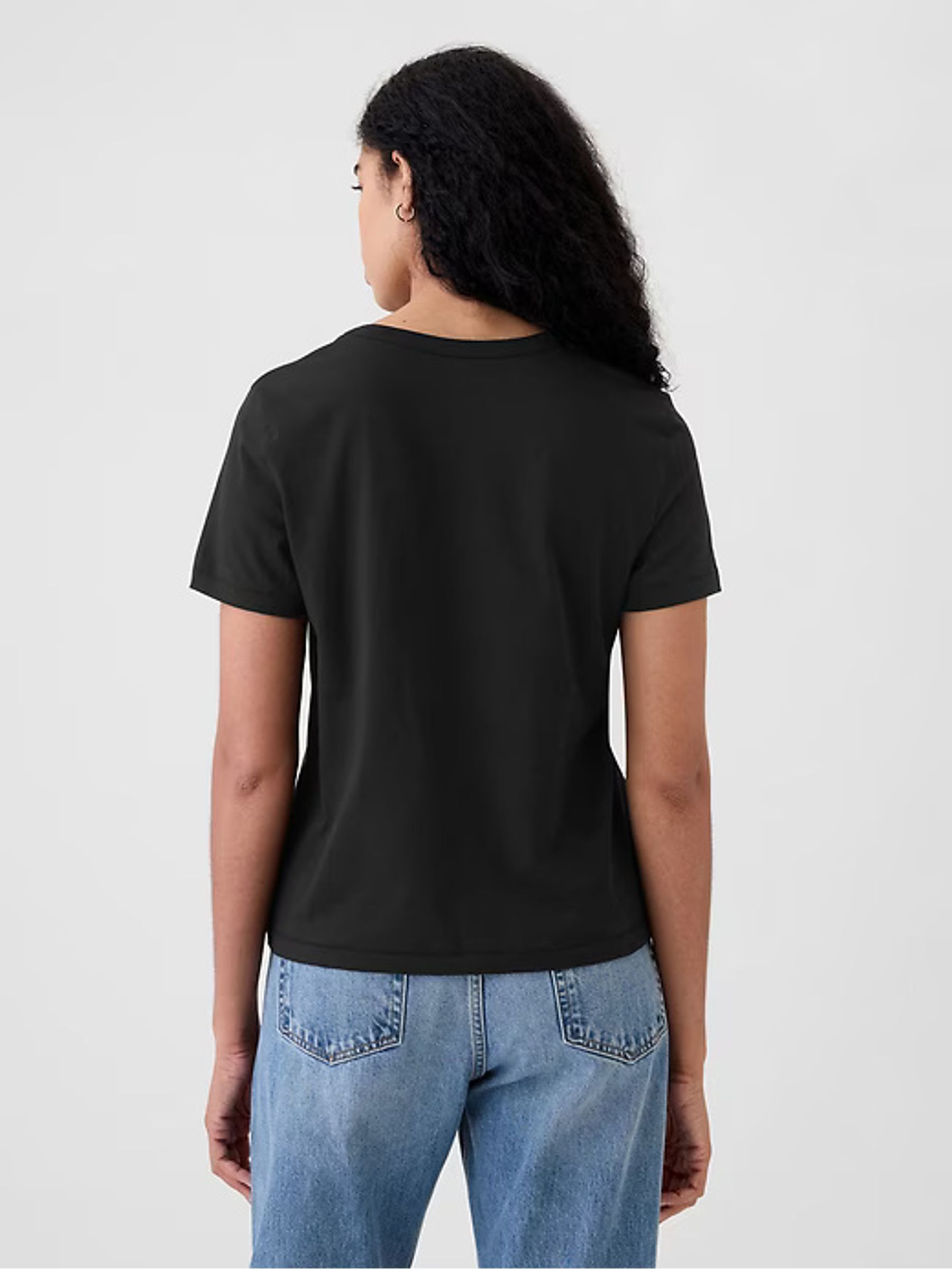 Black Vintage 100% Organic Cotton Crew Neck Short Sleeve T-Shirt - Image 5 of 7