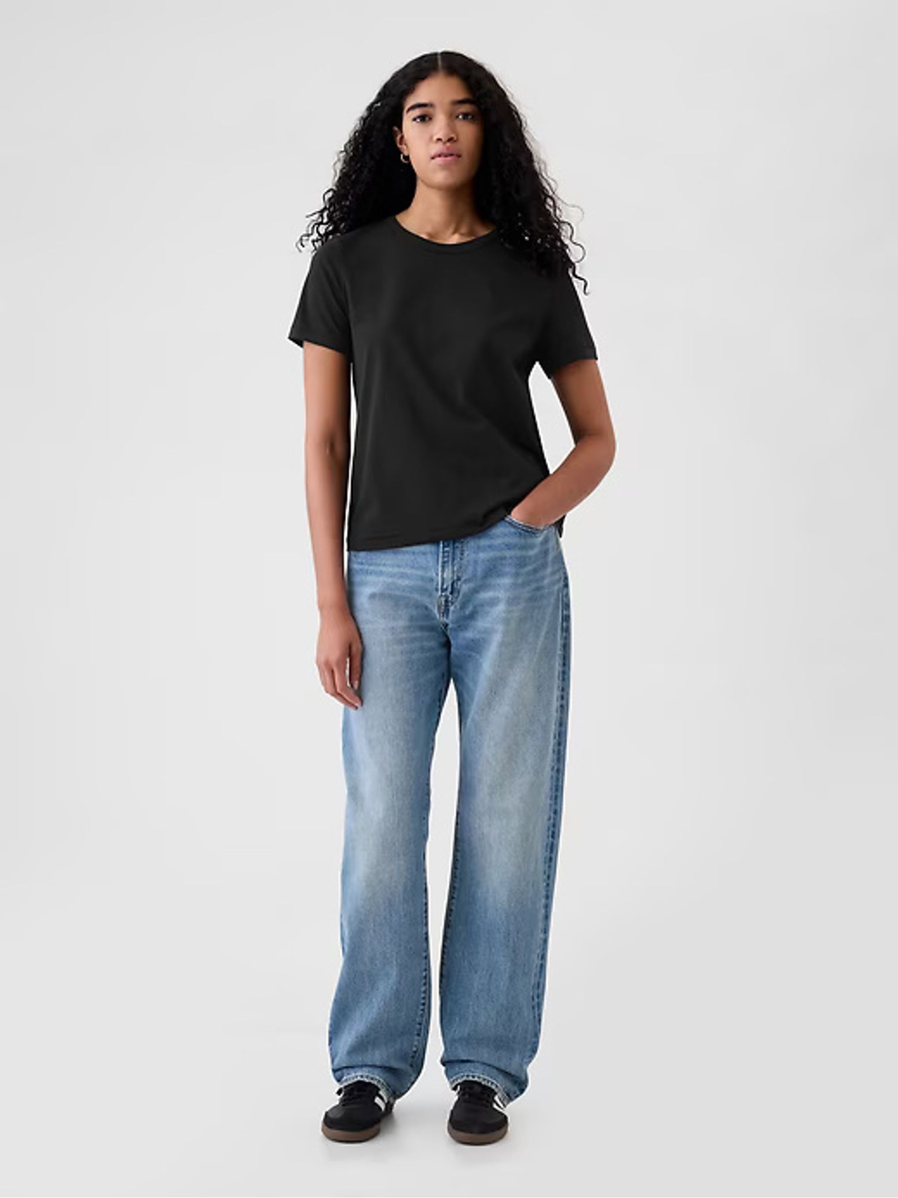 Black Vintage 100% Organic Cotton Crew Neck Short Sleeve T-Shirt - Image 6 of 7