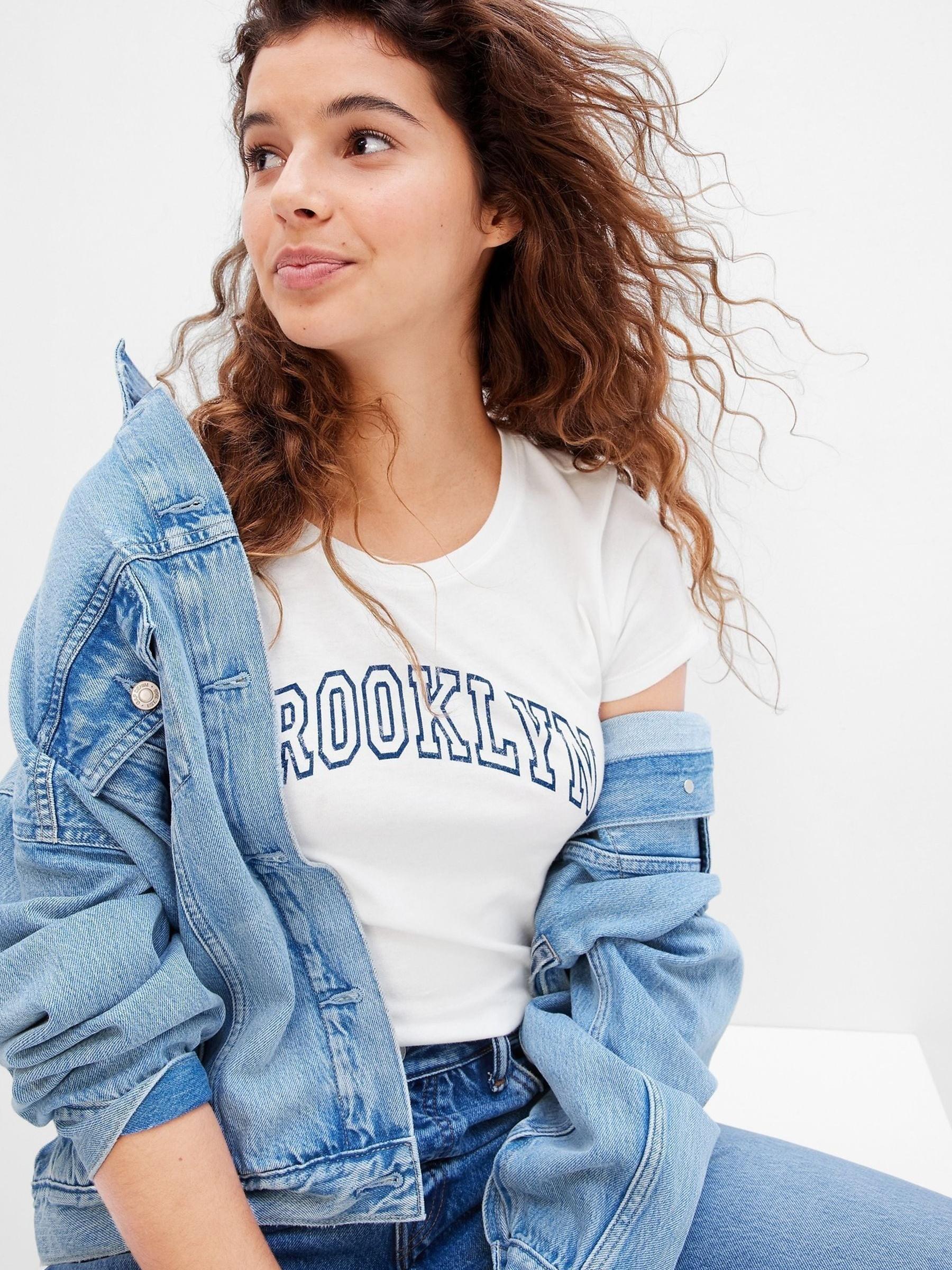 White and Navy Graphic Short Sleeve Crew Neck Favourite T-Shirt - Image 1 of 1