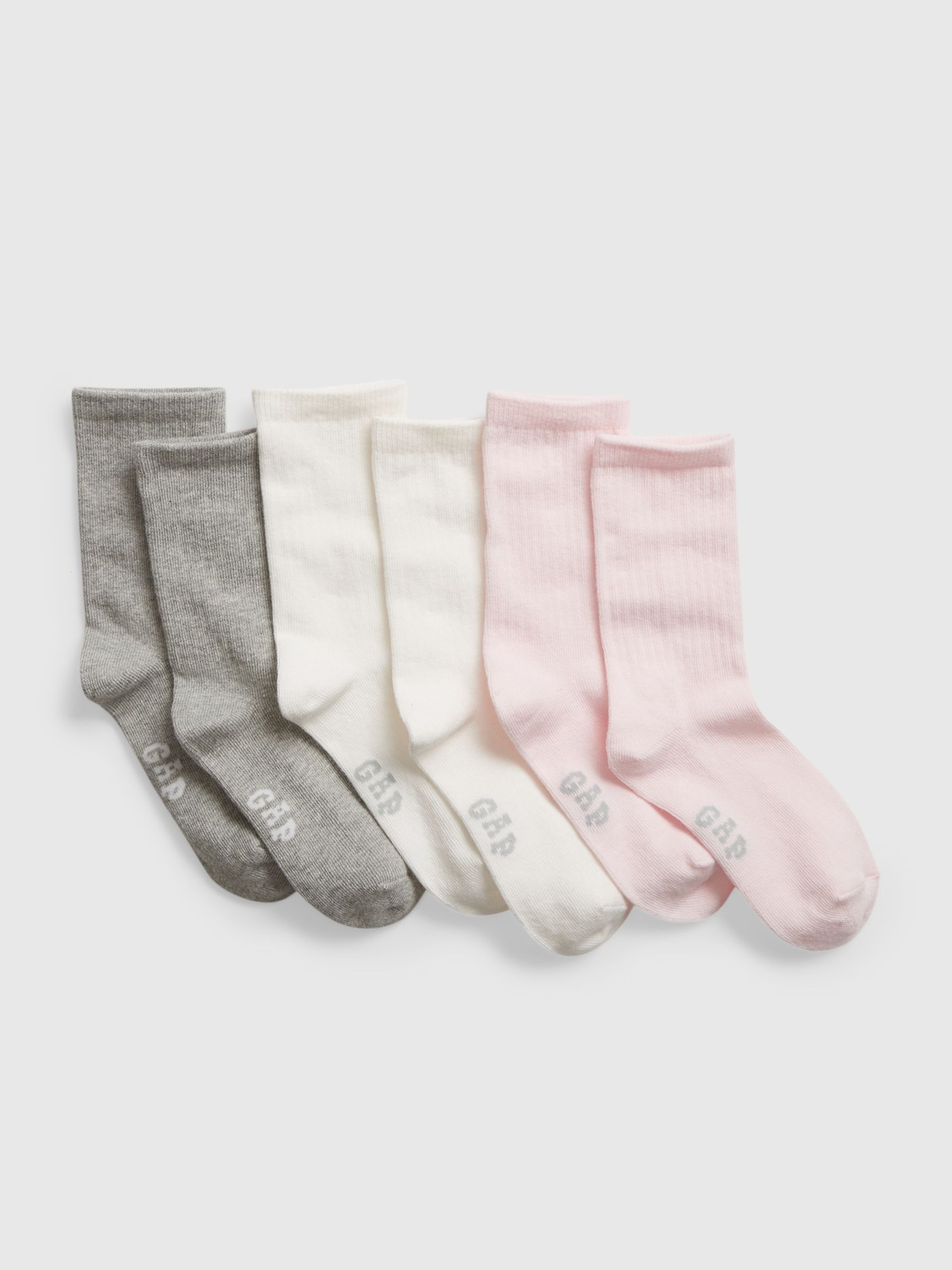 Pink Kids 3 Pack Crew Socks - Image 1 of 2