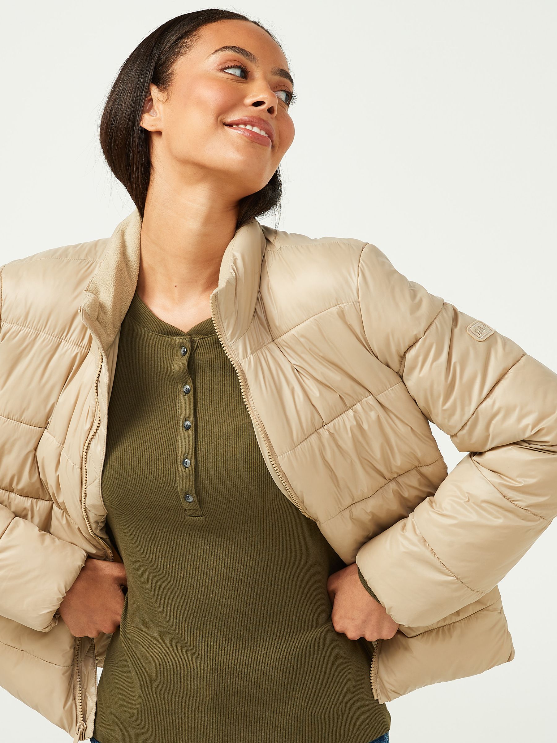 Beige Puffer Jacket - Image 3 of 4