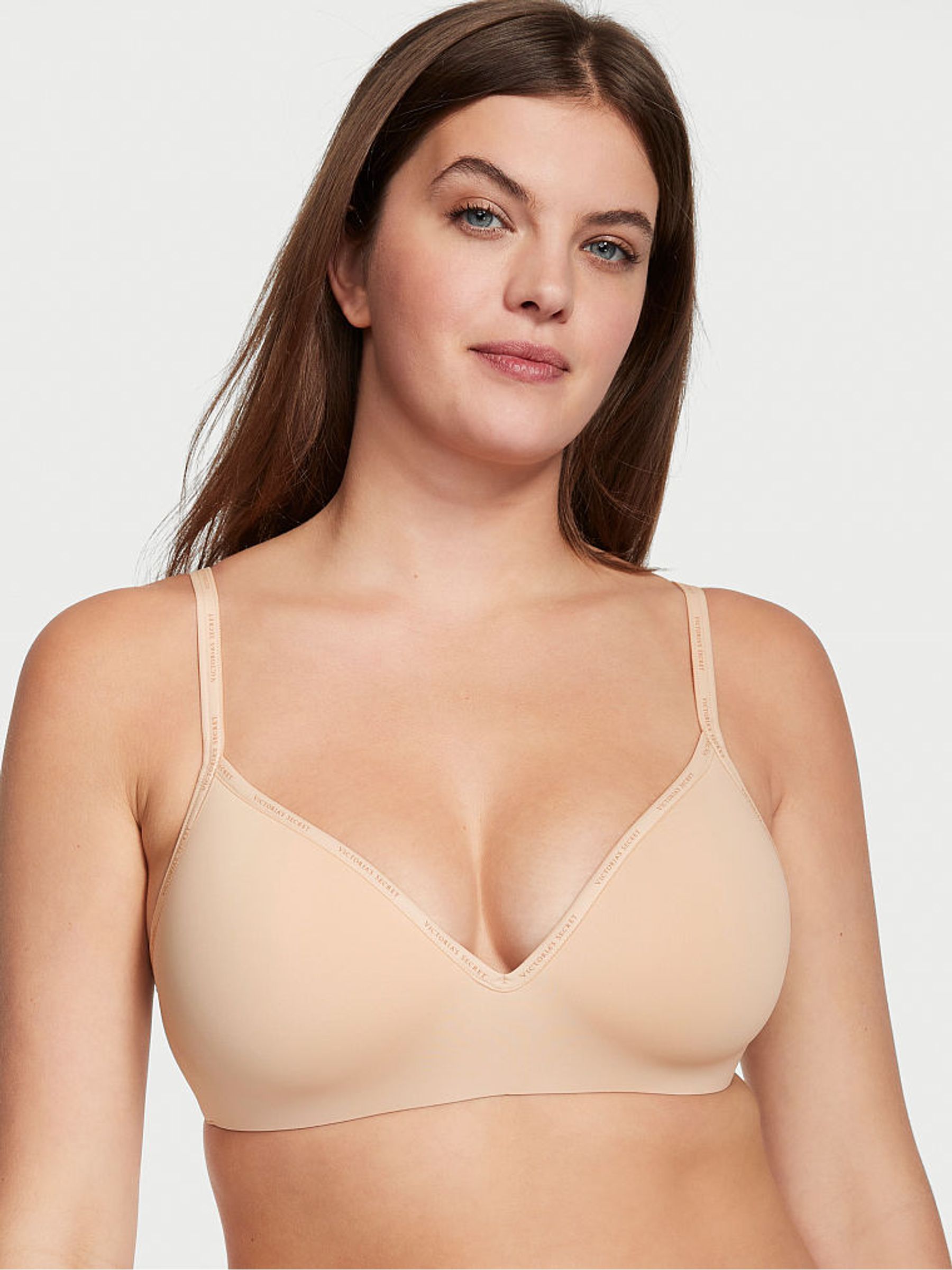 Champagne Nude Mini Logo Non Wired Lightly Lined Bra - Image 1 of 3