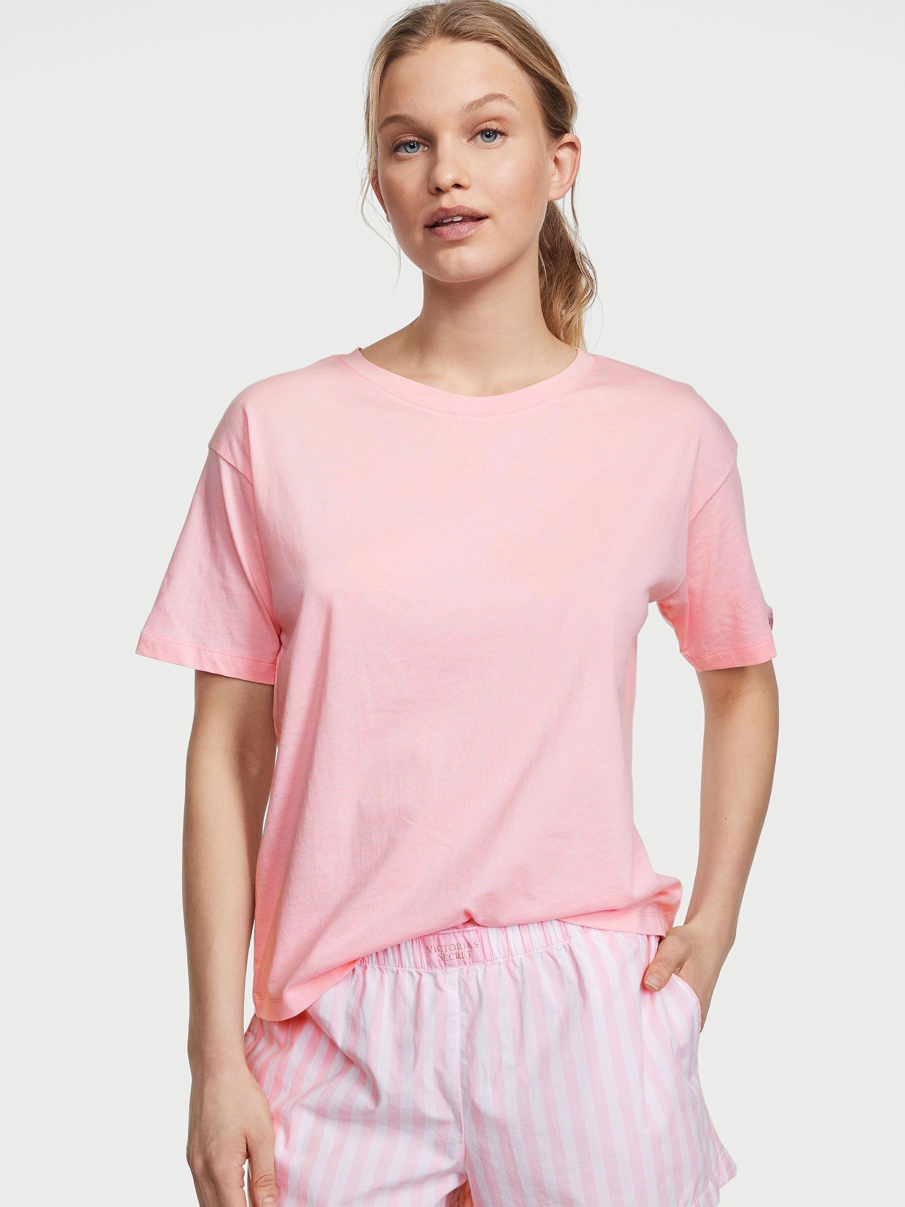 Pretty Blossom Stripe Pink Short Pyjama - Image 1 of 1