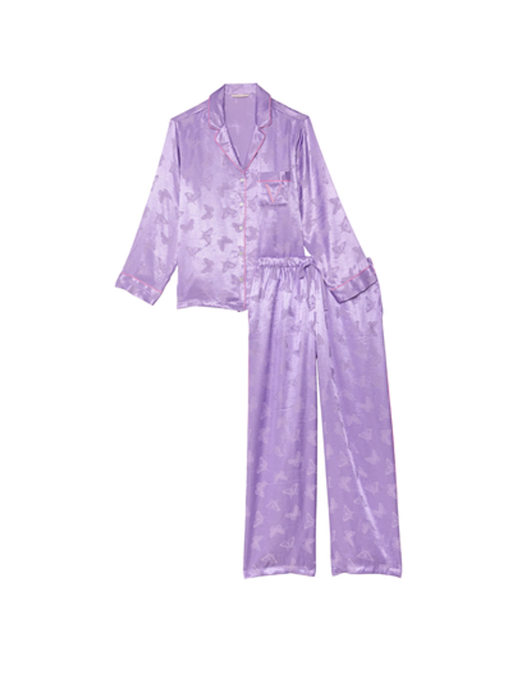 Secret Crush Butterflies Satin Long Pyjamas - Image 3 of 4