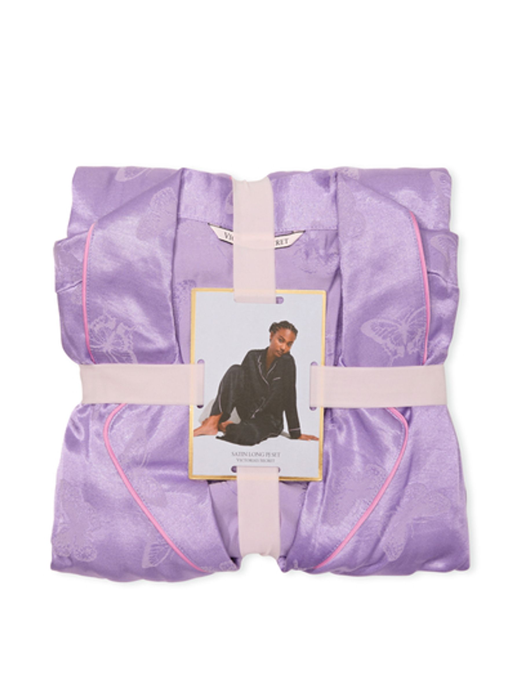 Secret Crush Butterflies Satin Long Pyjamas - Image 4 of 4