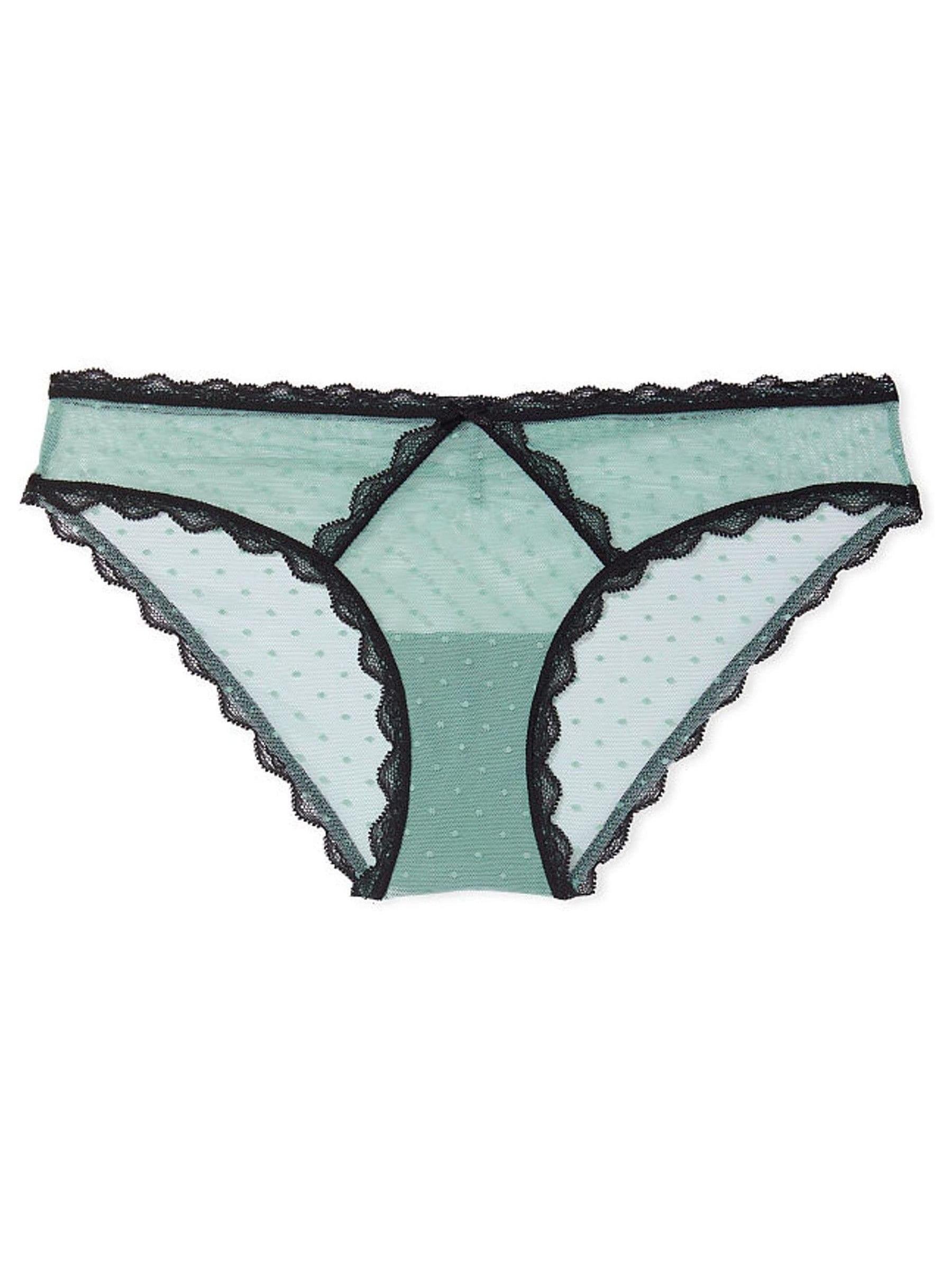 Sage Dust Green Cheeky Lace Trim Cheeky Knickers - Image 3 of 3