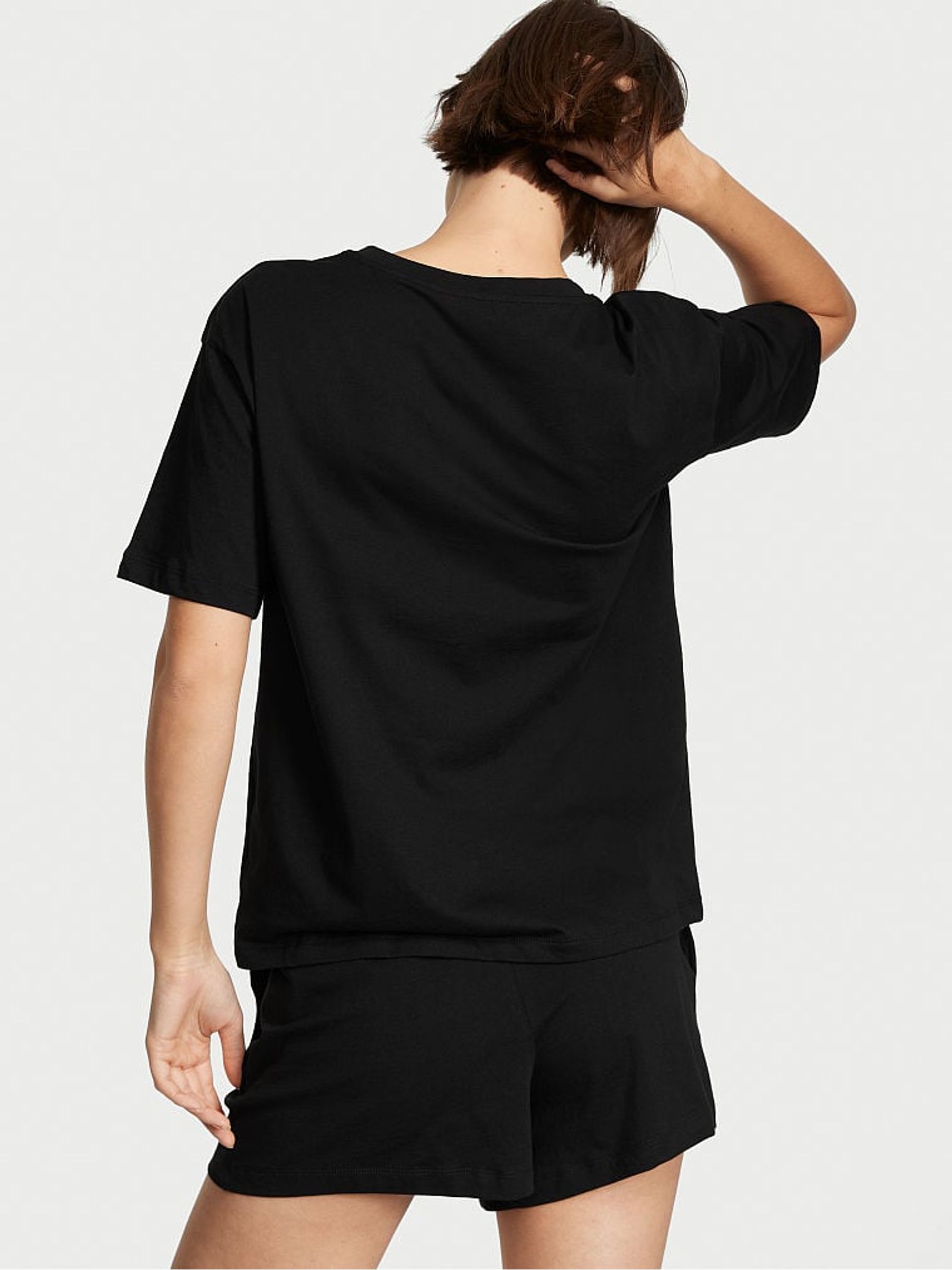 Black Cotton Short Pyjama Set - Image 2 of 4
