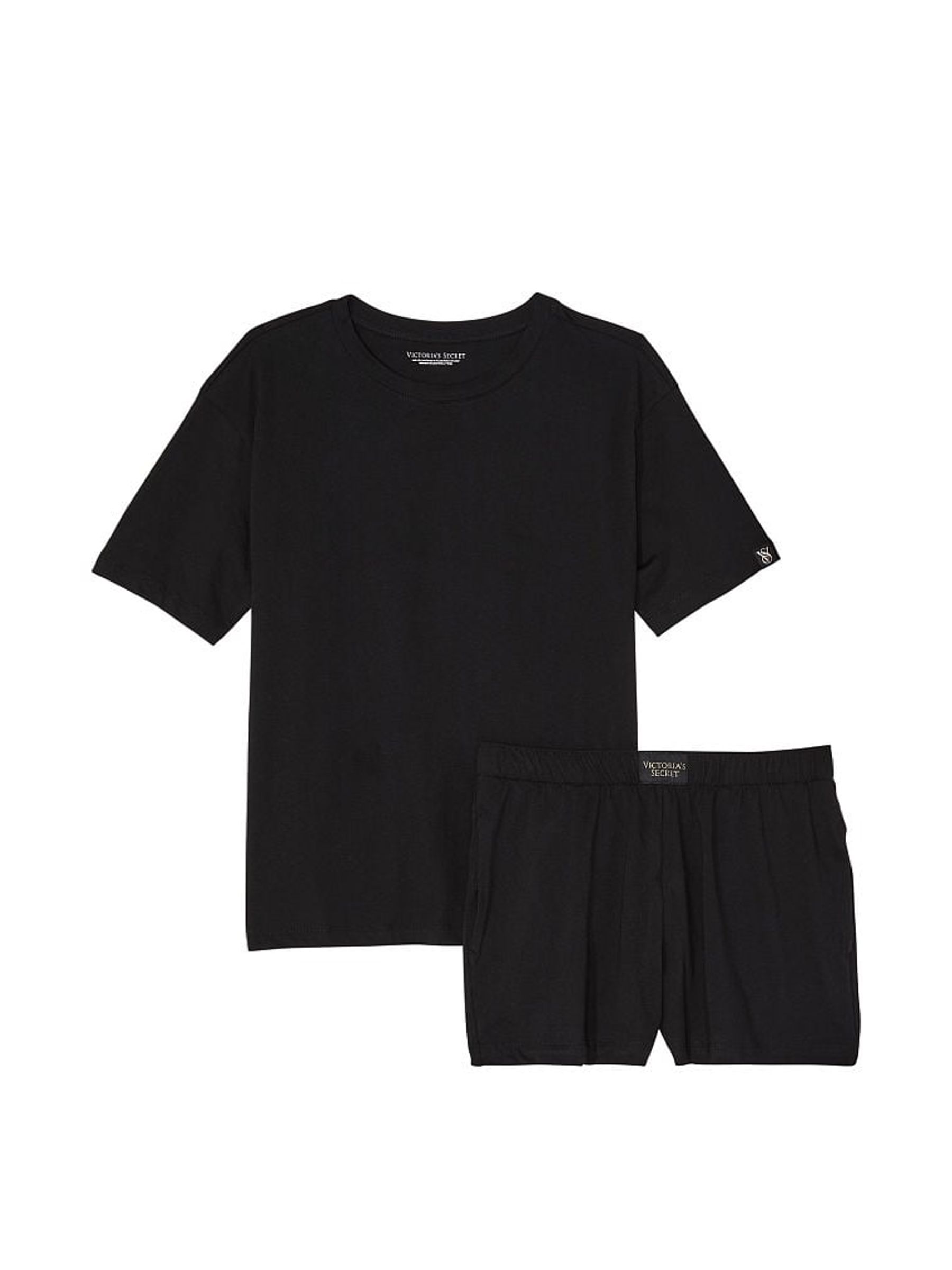 Black Cotton Short Pyjama Set - Image 3 of 4