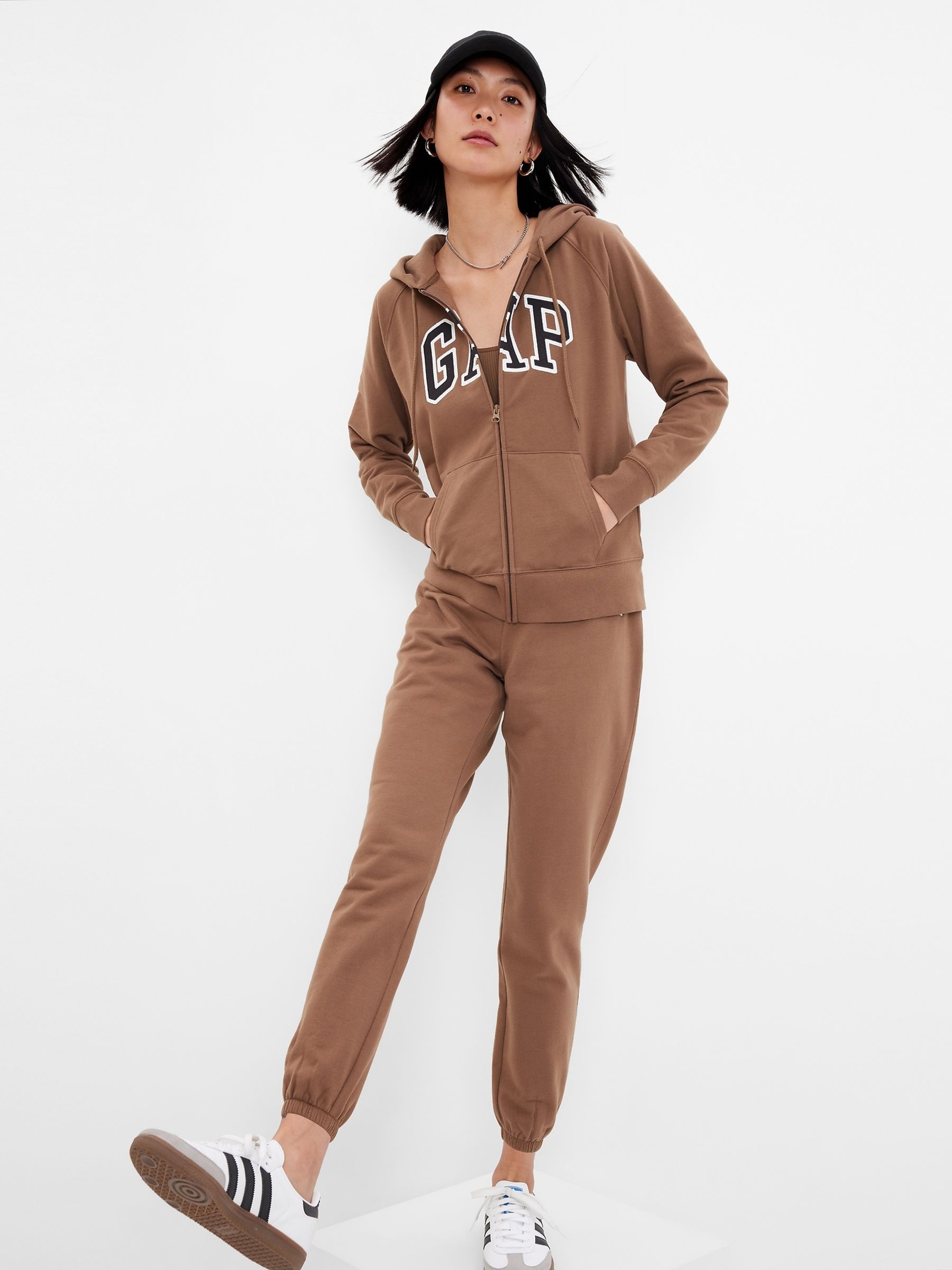 Brown Logo Zip Up Hoodie - Image 1 of 2