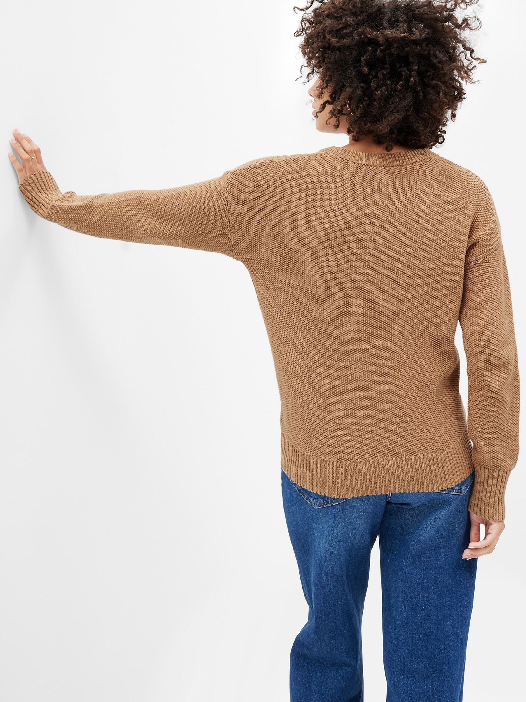 Brown Cable Knit Crew Neck Jumper - Image 2 of 2