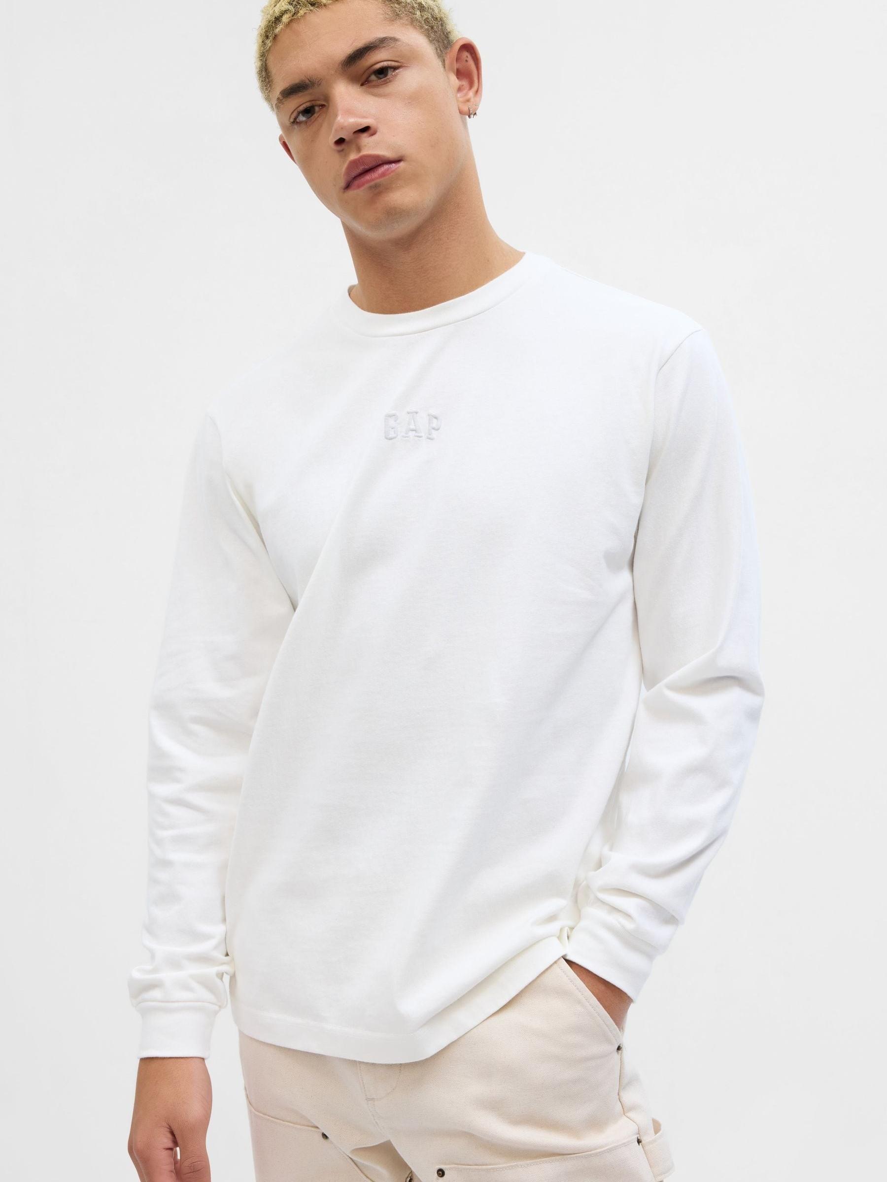White Logo Crew Neck Long Sleeve T-Shirt - Image 1 of 1