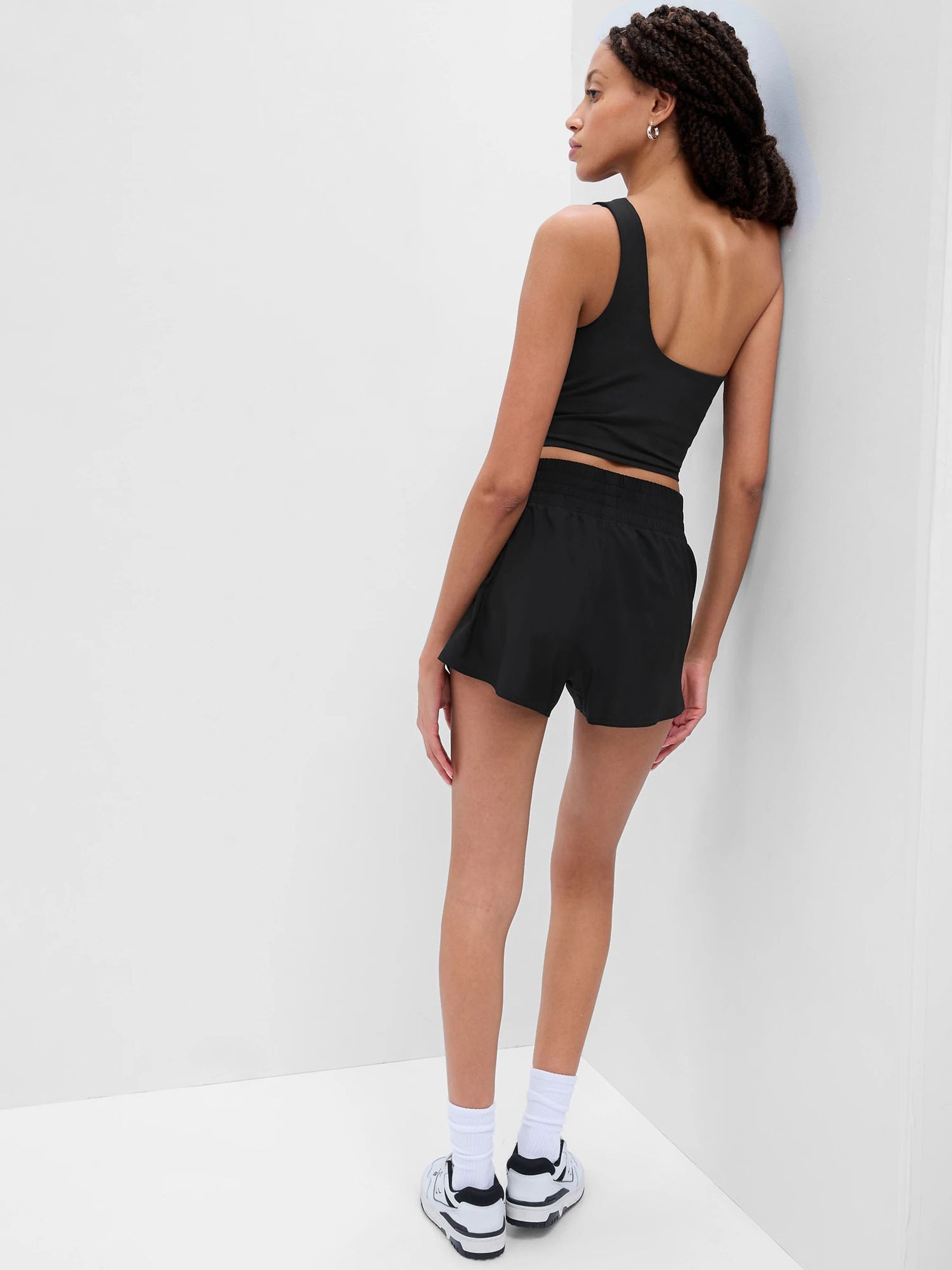 Black Ribbed Loose Joggers - Image 5 of 6