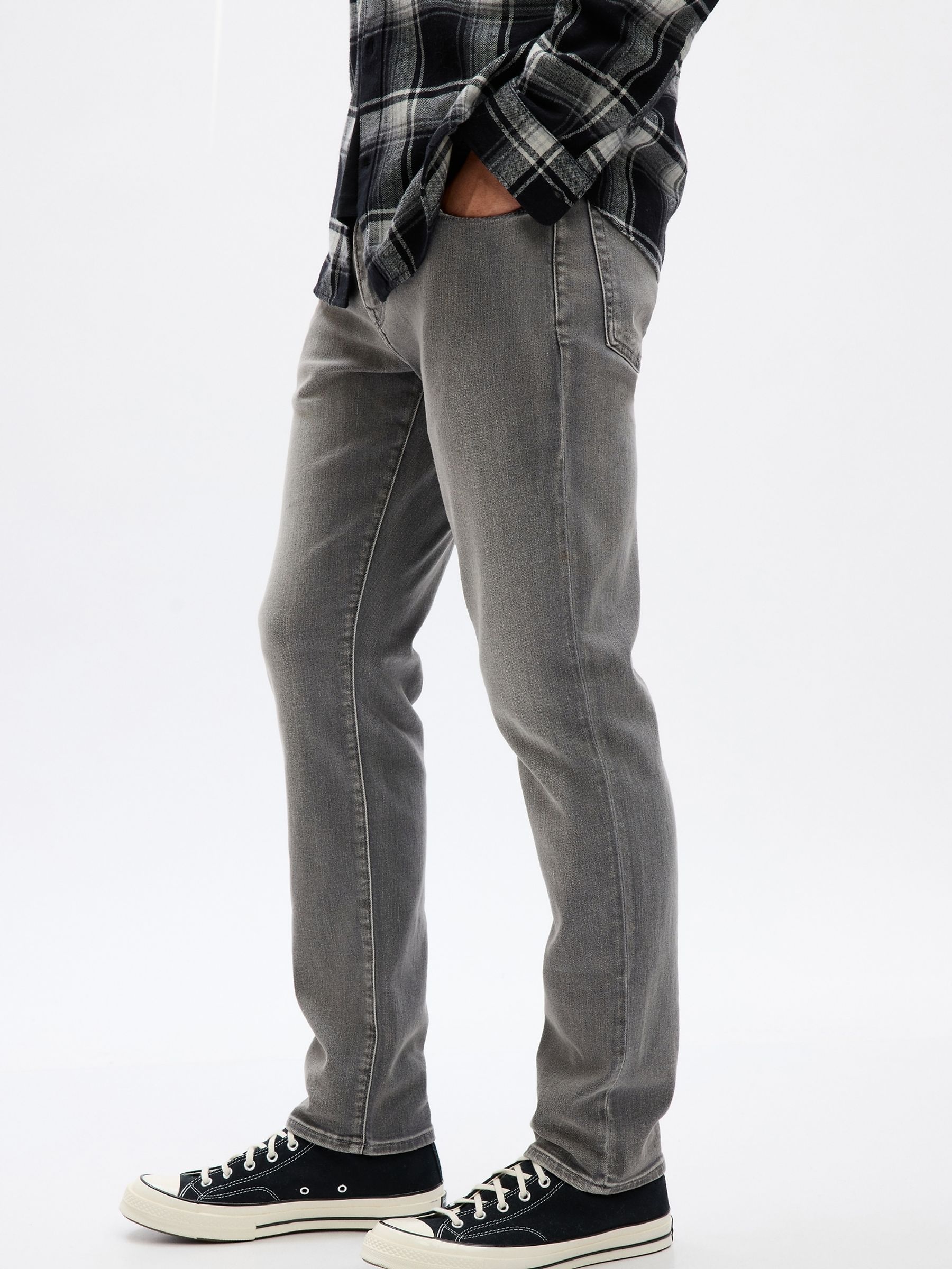 Grey Wash Slim Fit Comfort Stretch Soft Jeans - Image 3 of 4